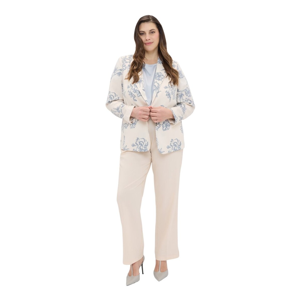 Blazer à imprimé floral beige, FIORELLA RUBINO