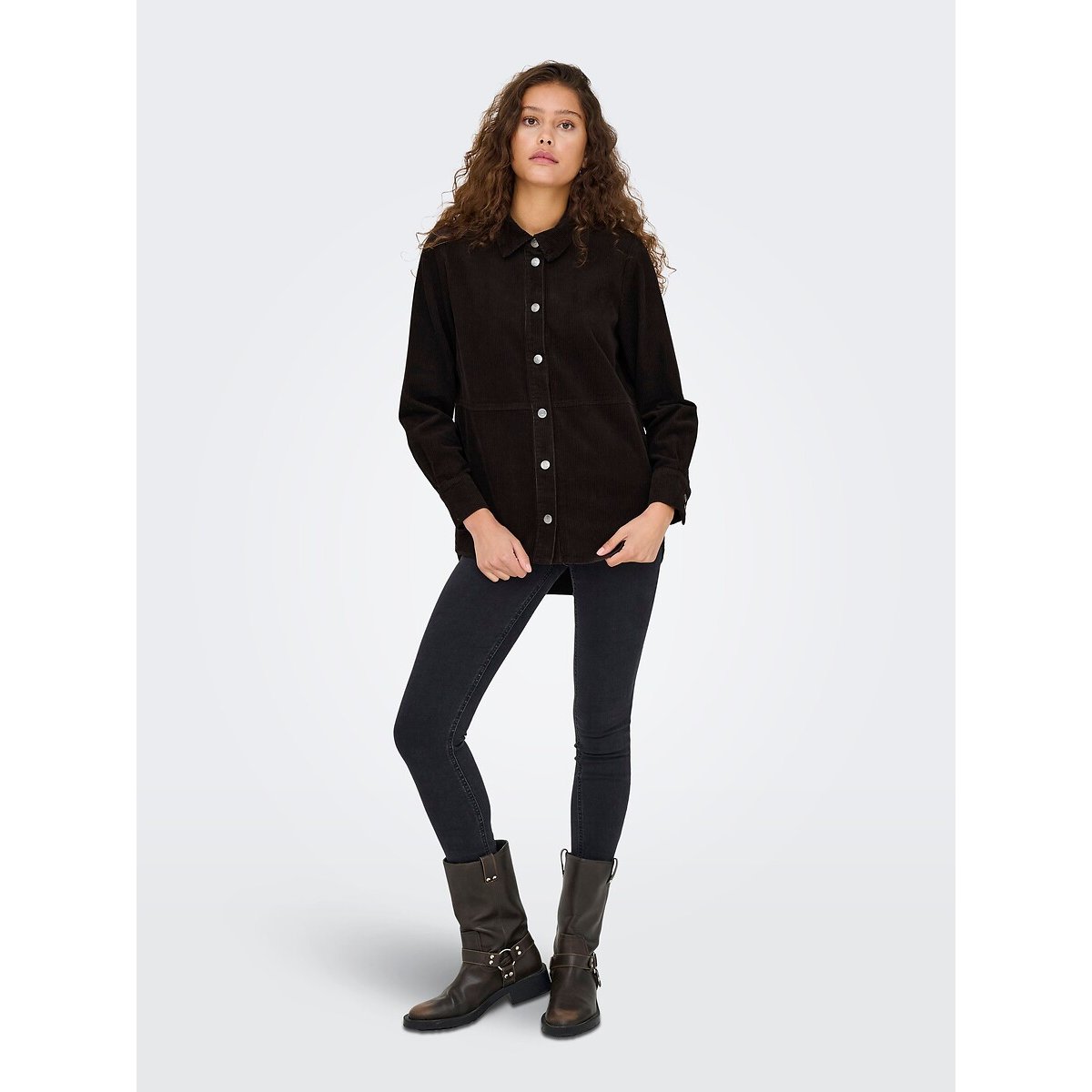 Chemise en velours marron chocolat, JDY