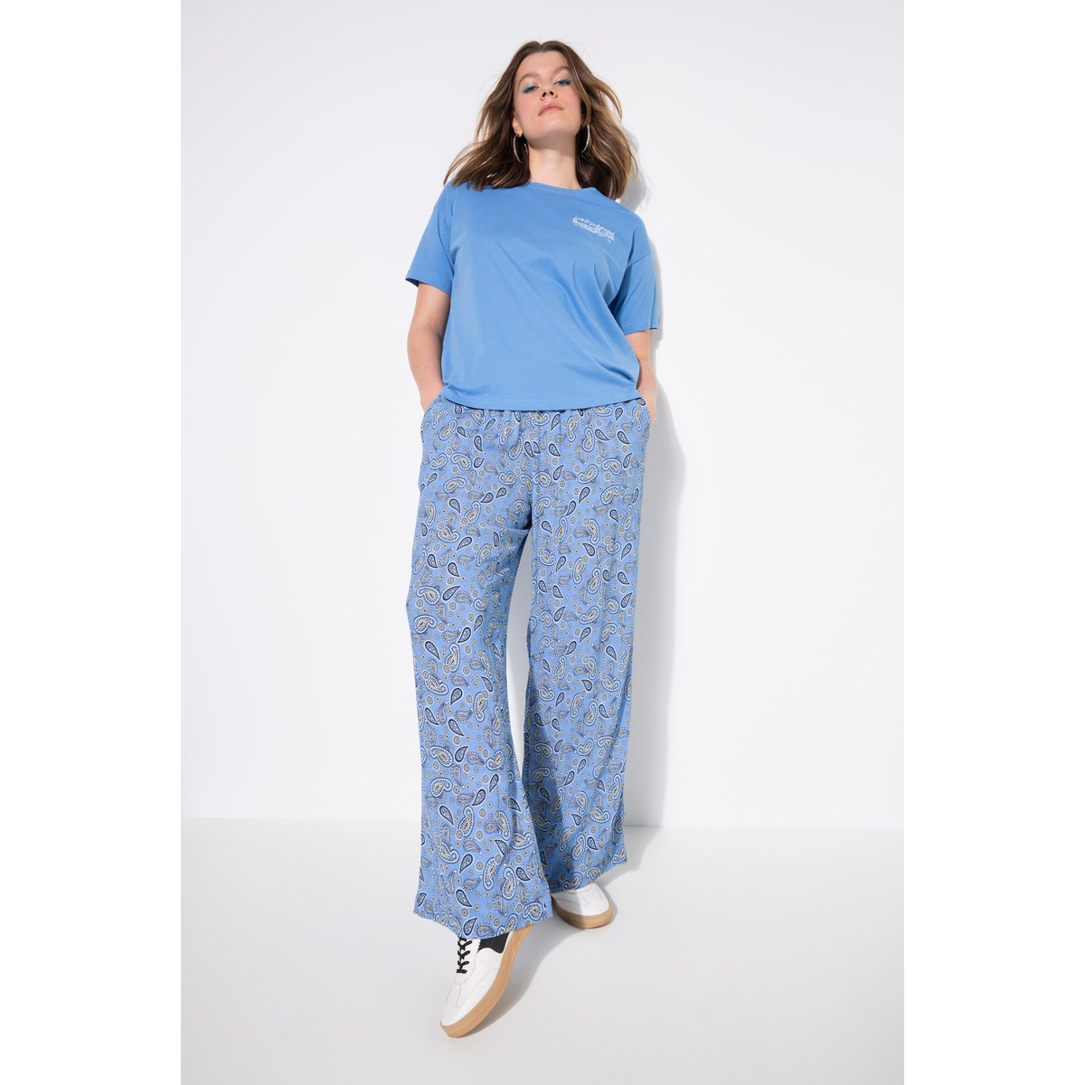 Pantalon à enfiler, coupe Wide Legs bleu azur, STUDIO UNTOLD