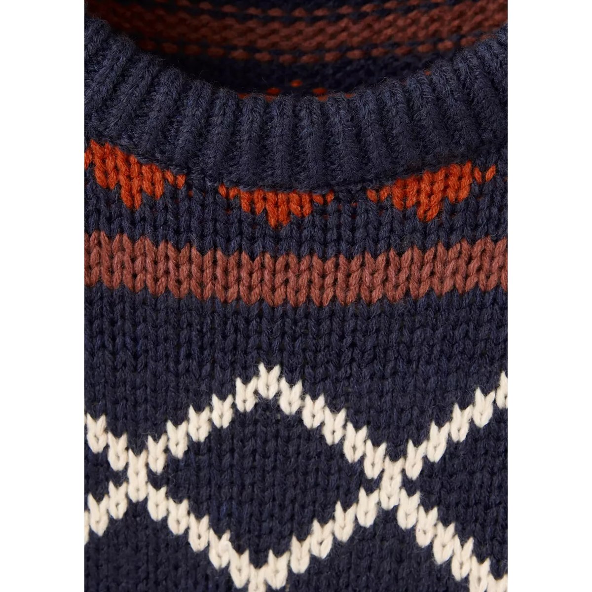 Pull en maille frise bleu marine, MANGO KIDS