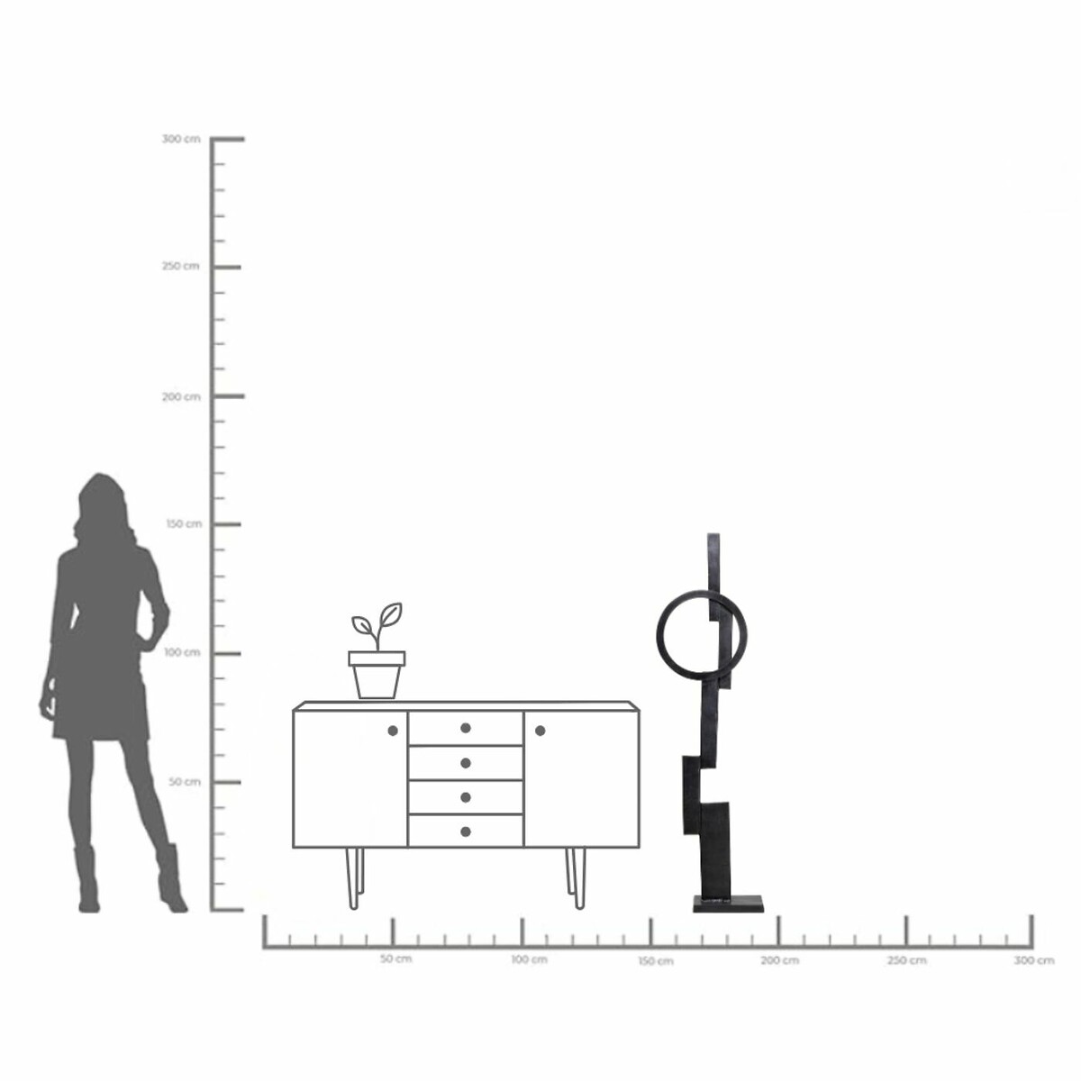 Deko Objekt Balance 148cm schwarz, KARE DESIGN