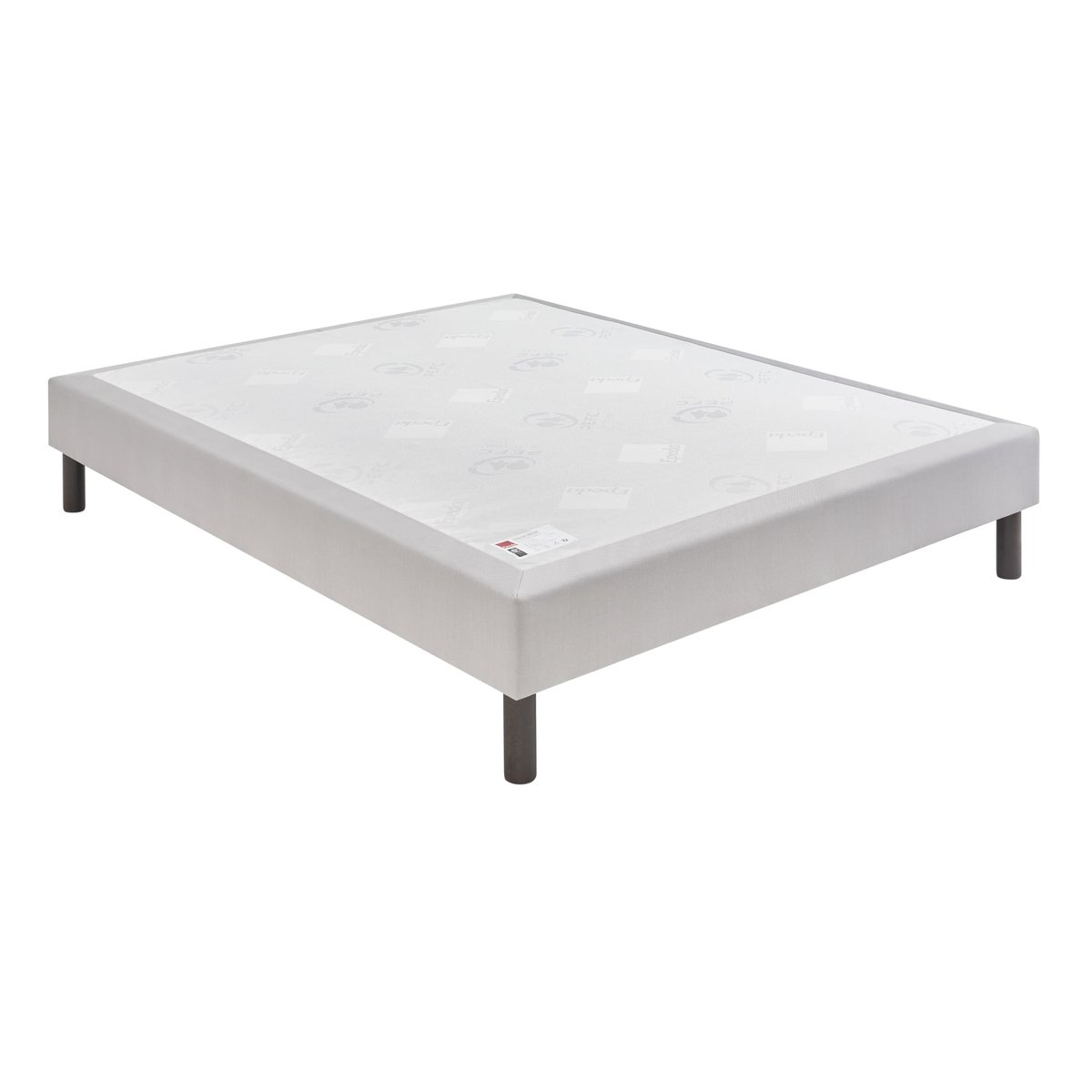 Ensemble literie matelas ressorts L’ÉCHAPPÉE, sommier Escale Ferme et pieds blanc, EPEDA