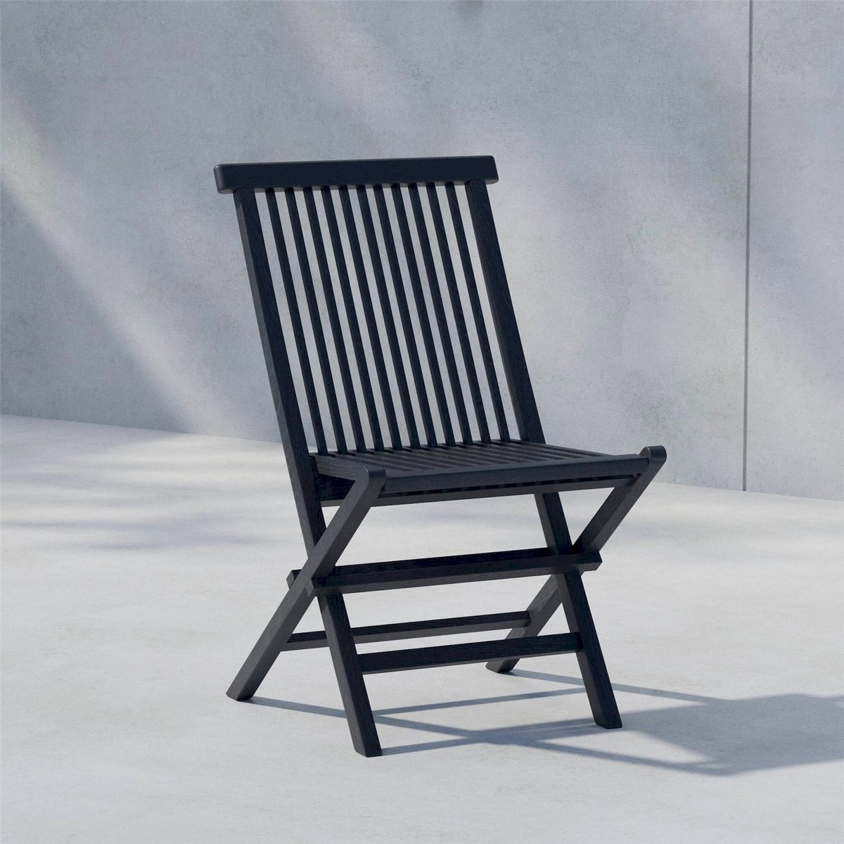 Chaise de jardin pliante en teck KOYOO noir, RECOLLECTION