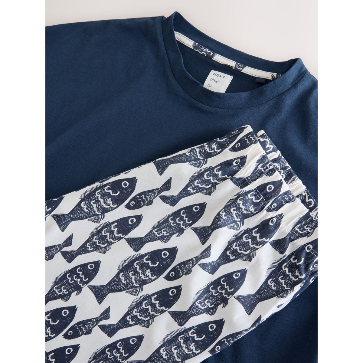 Pyjama à manches courtes en coton poisson de la marine, NEXT