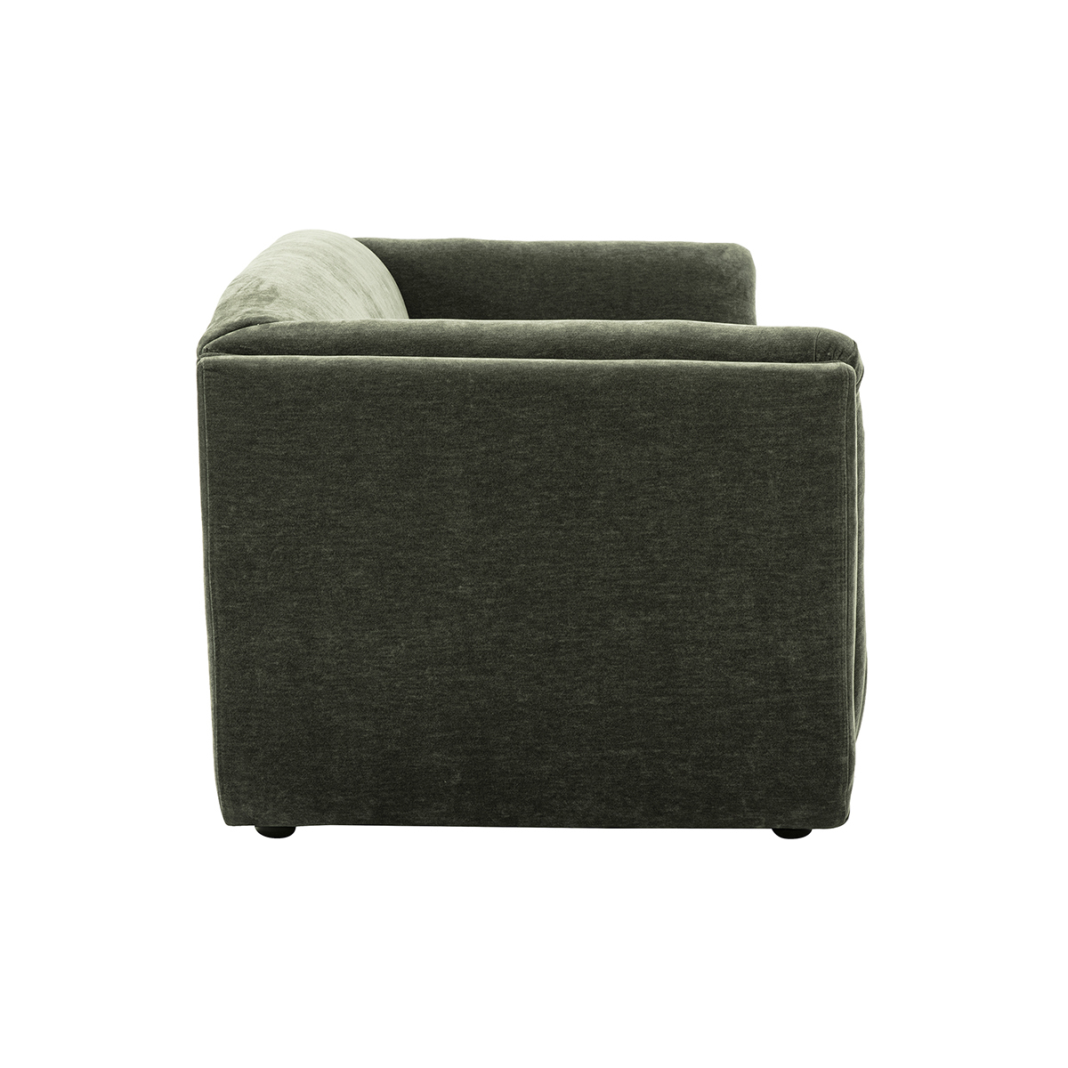 Canapé design 3 places en tissu chenille terre brûlée HOSBO kaki, MILIBOO