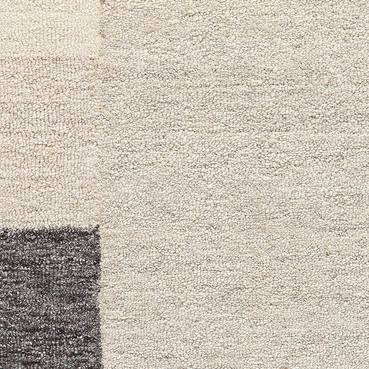 Tapis aux couleurs douces et bordures - NATUR LOOP gris clair, THEKO