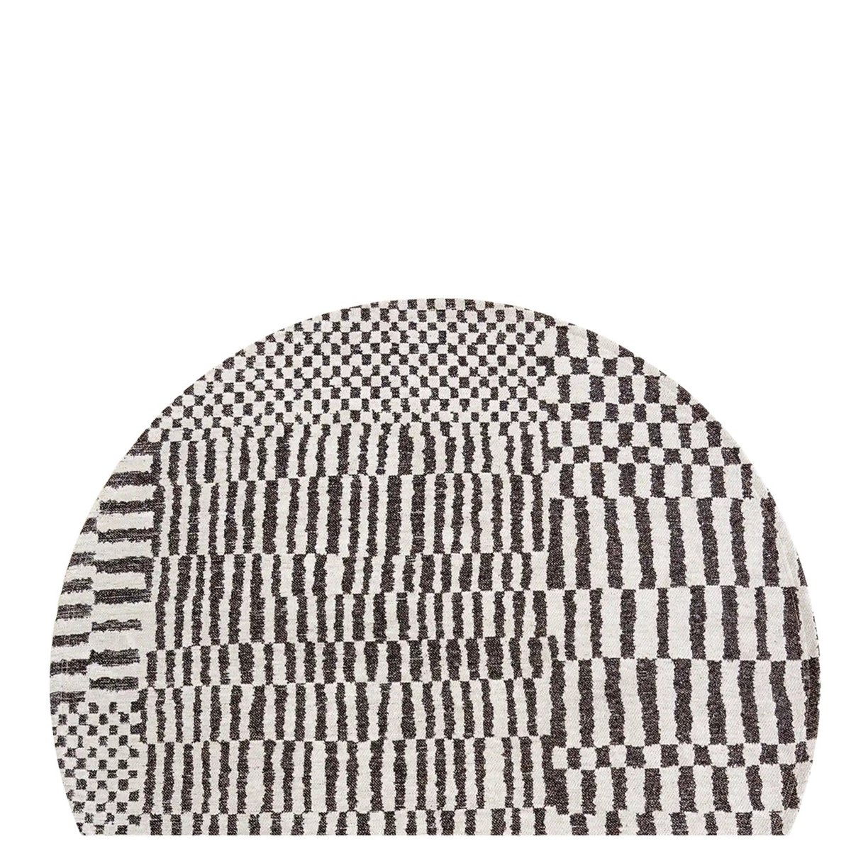 Tapis tissé plat moderne STRUCTURES noir, NOVATREND