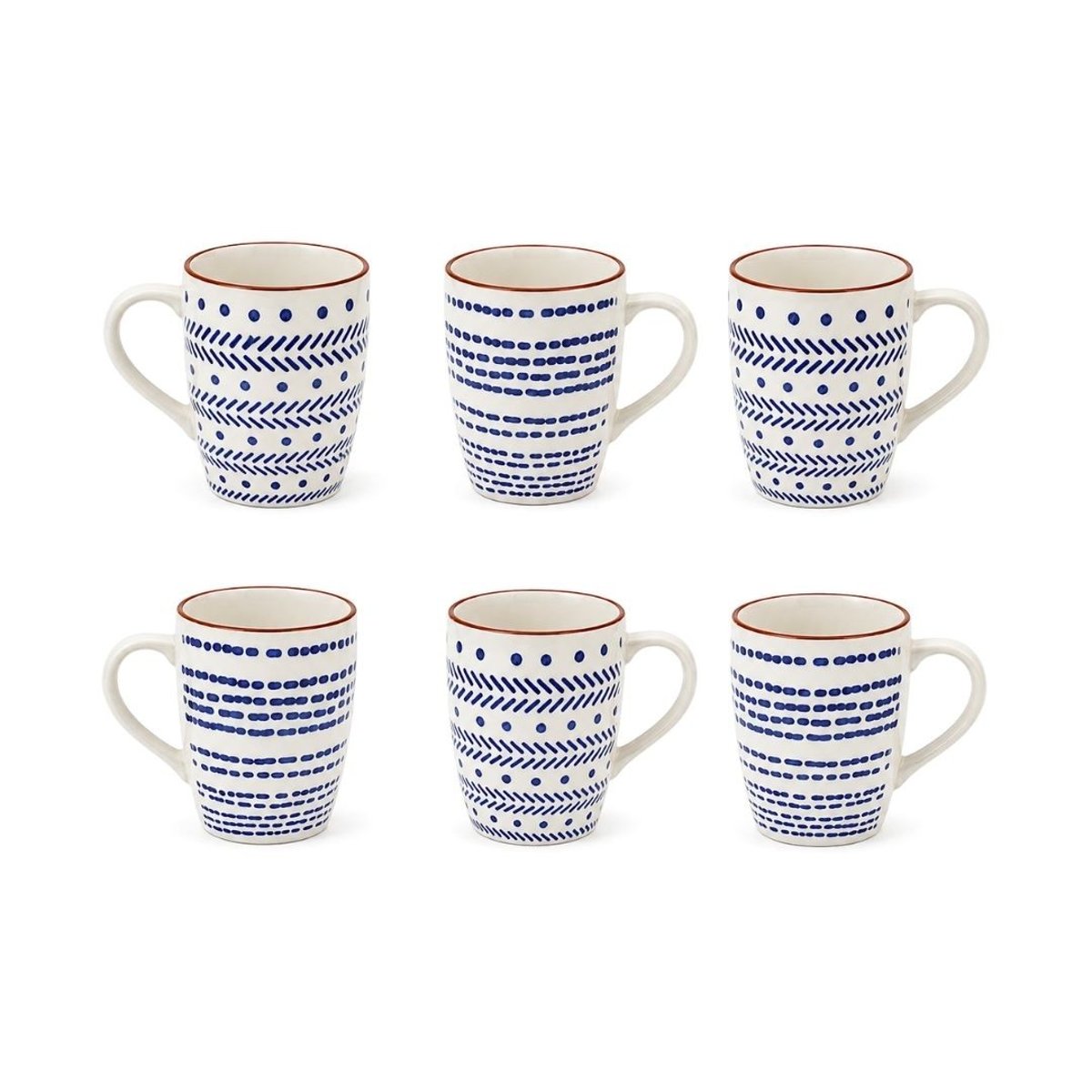 Lot de 6 mugs, SANTORIN bleu, ARTIME