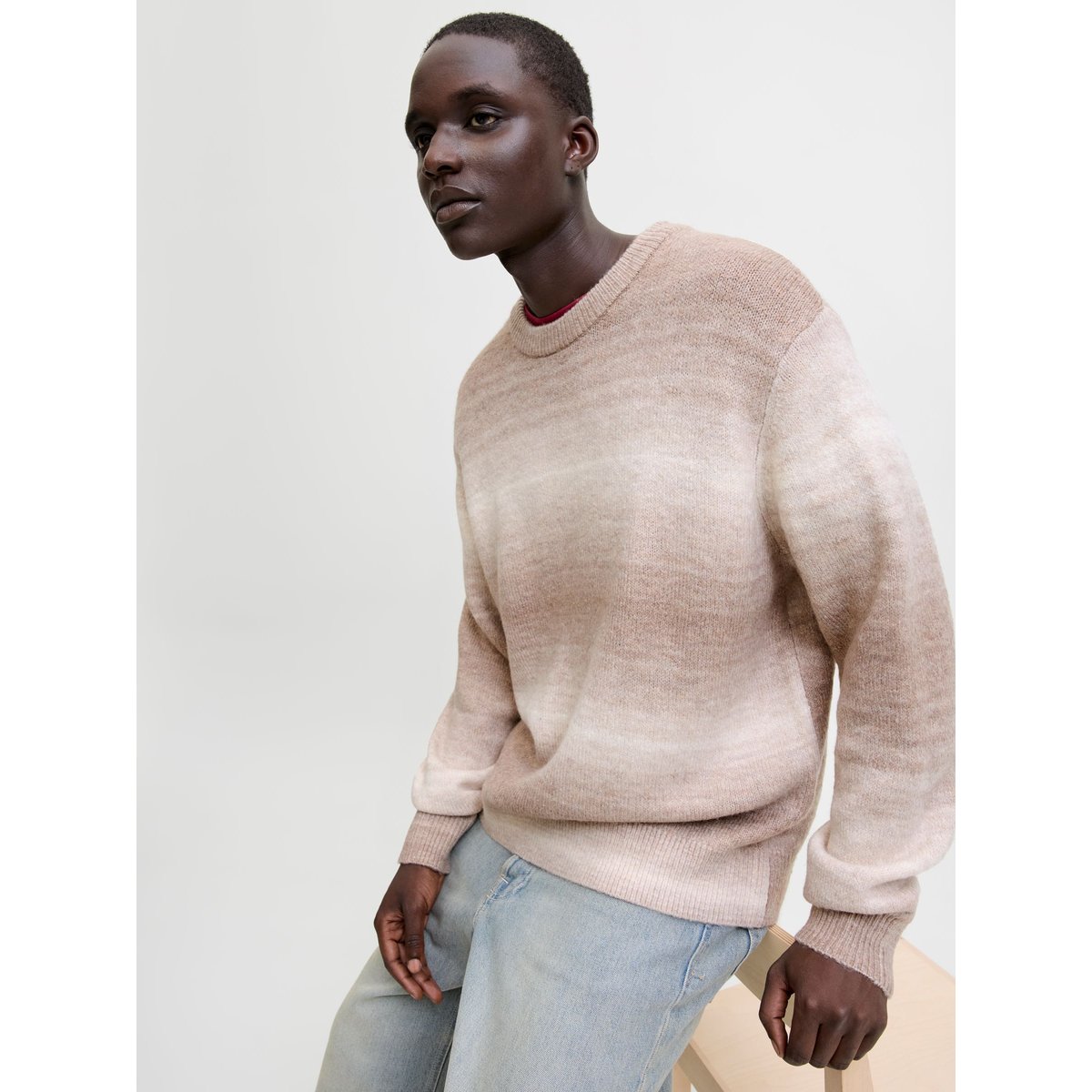 Pull En Maille marron - mocha meringue 1, JACK & JONES