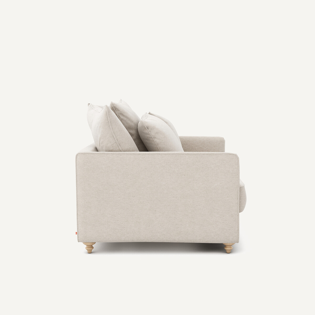 2-Sitzer-Sofa, umwandelbar, aus meliertem Leinen, LAZARE elfenbein, AM.PM