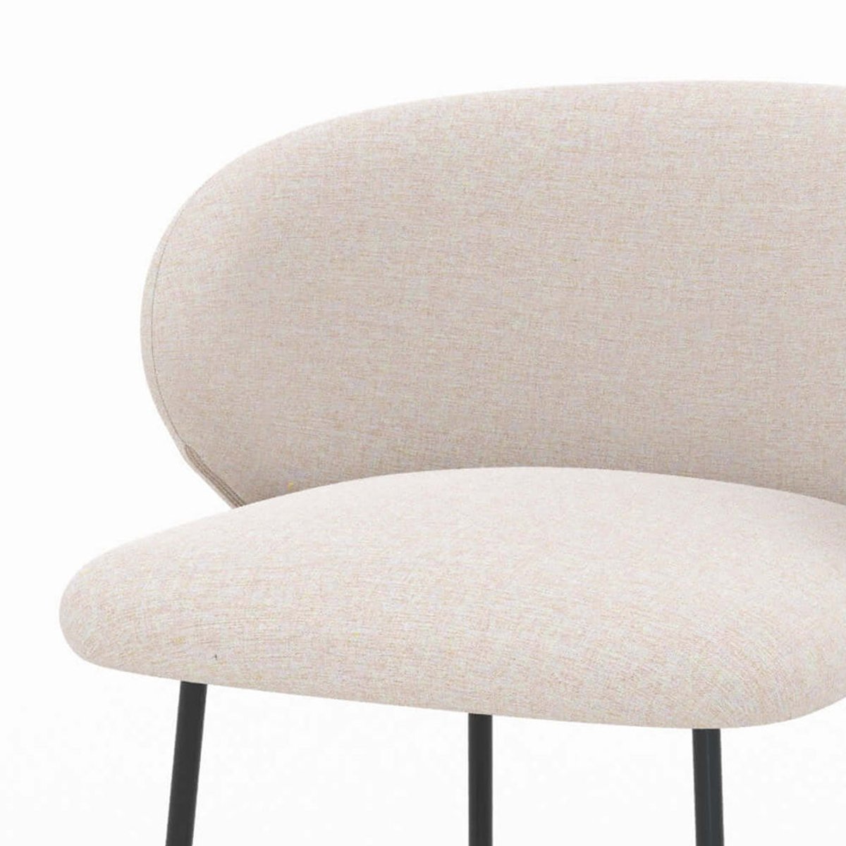 Lot de 2 chaises pour îlot central en tissu 68 cm - VICTORIA beige, MAISON PAVANE