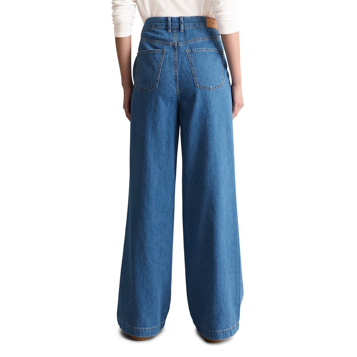 Jeans modèle Tomma large avec des fibres de feuilles d'ananas bleu moyen, MARC O’POLO DENIM