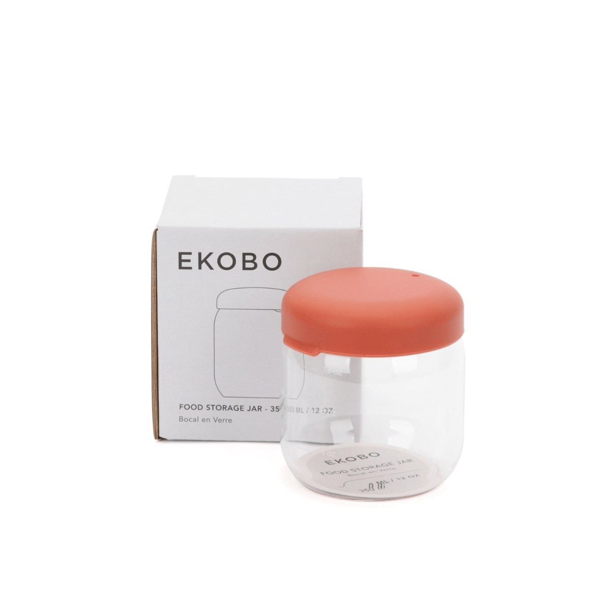 Bocal hermétique en verre borosilicate 350ml PRONTO terracotta, EKOBO