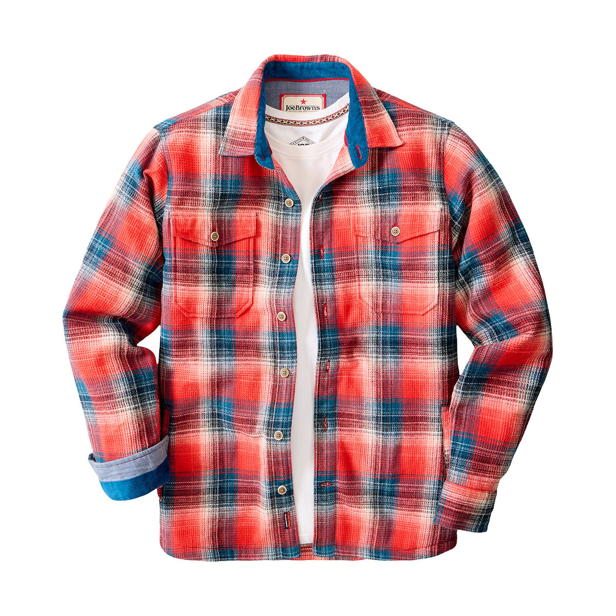 Chemise à Carreaux Gaufrée Wayfarer rouge, JOE BROWNS