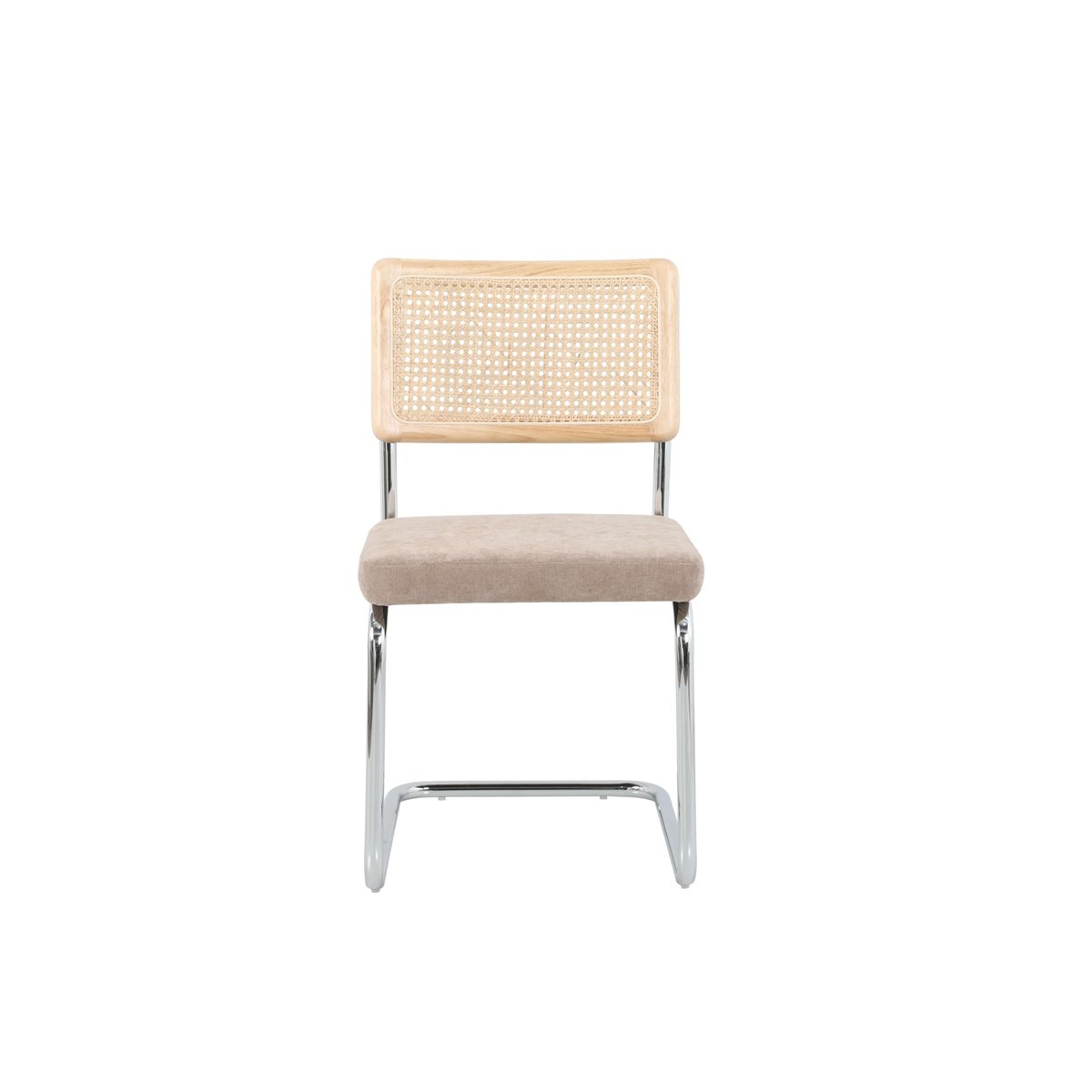 Chaises cannage pieds métal (lot de 2) ELLA marron, BAÏTA