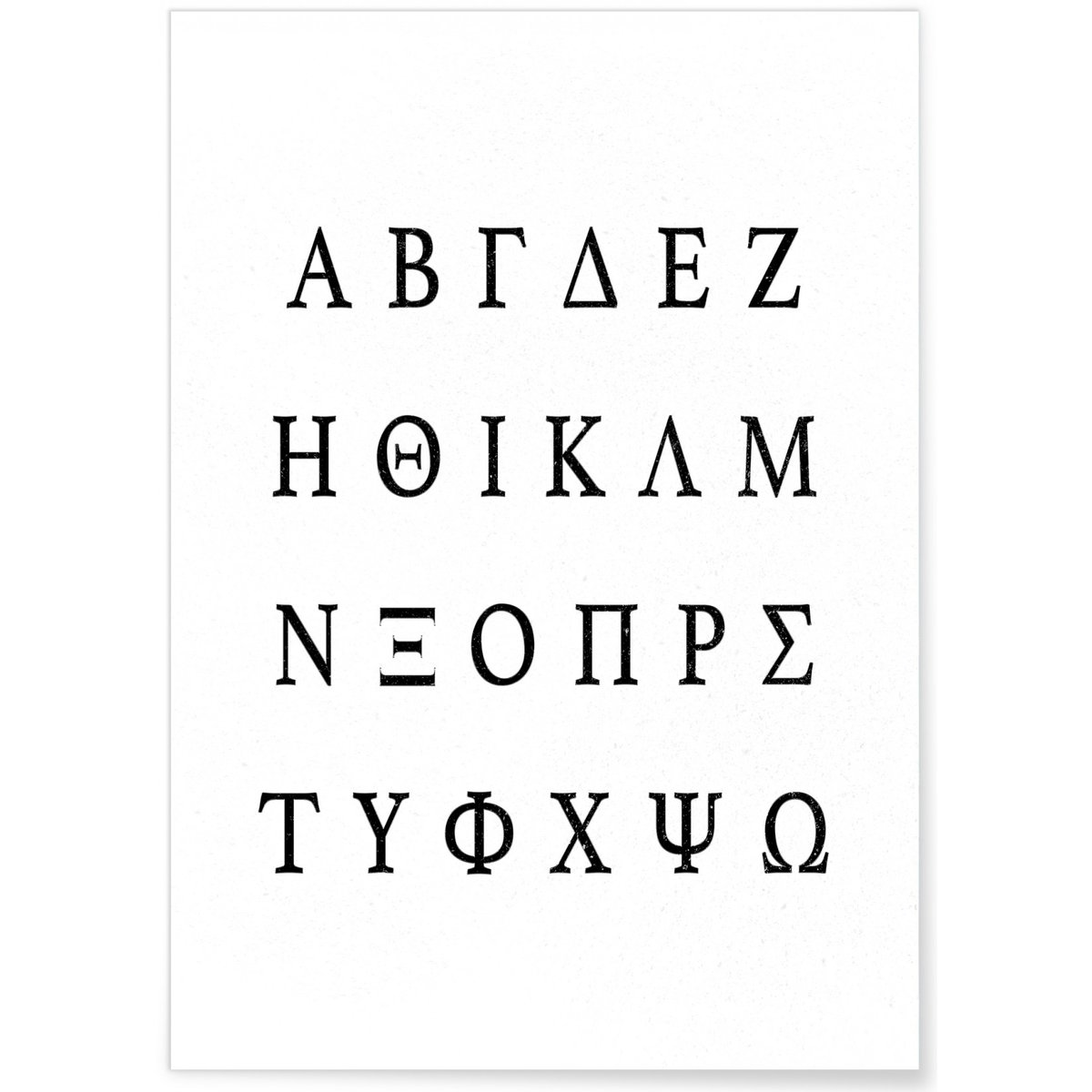 Affiche Alphabet Grec blanc, L'AFFICHERIE