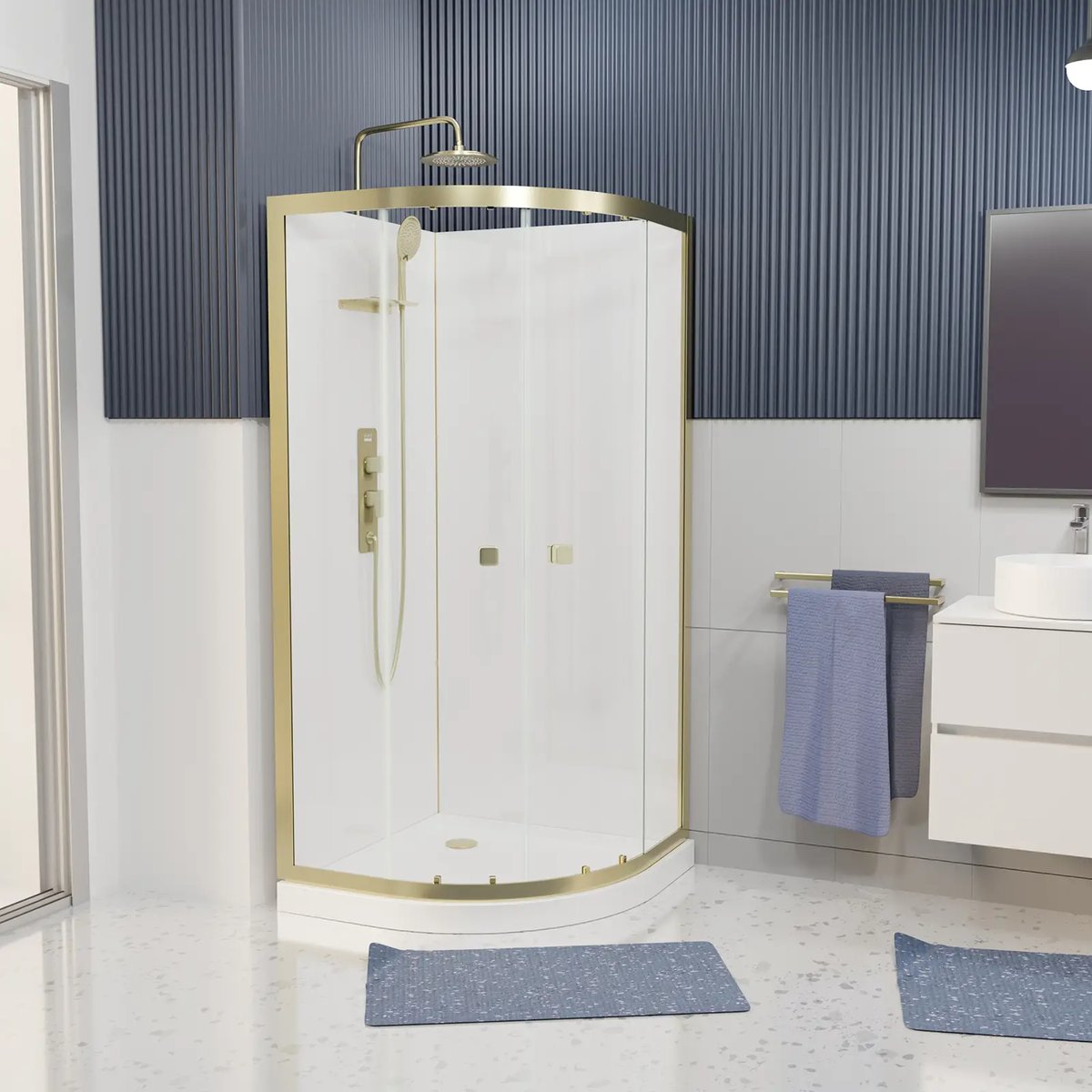 Cabine de douche design doré en aluminium doré, HOME MAISON