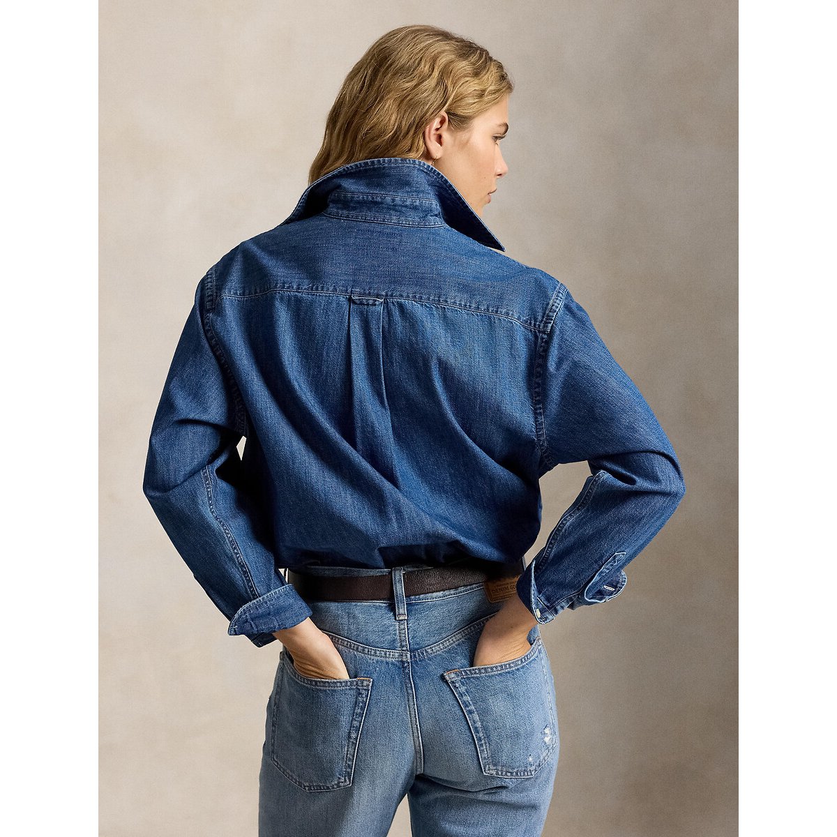 Chemise en denim ample à manches longues denim, POLO RALPH LAUREN
