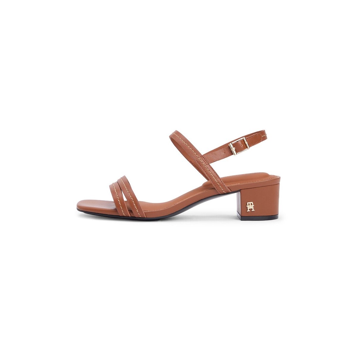 Leather Heeled Sandals cognac, TOMMY HILFIGER