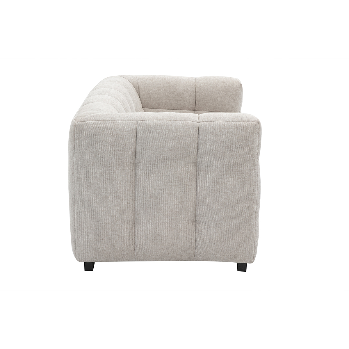 Canapé design 2 places en tissu effet velours texturé beige CORTO beige, MILIBOO
