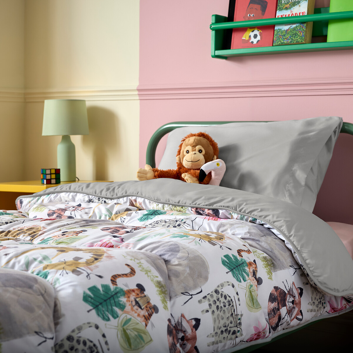 4.5 Tog Coverless Duvet Set Animals grey, NIGHT LARK