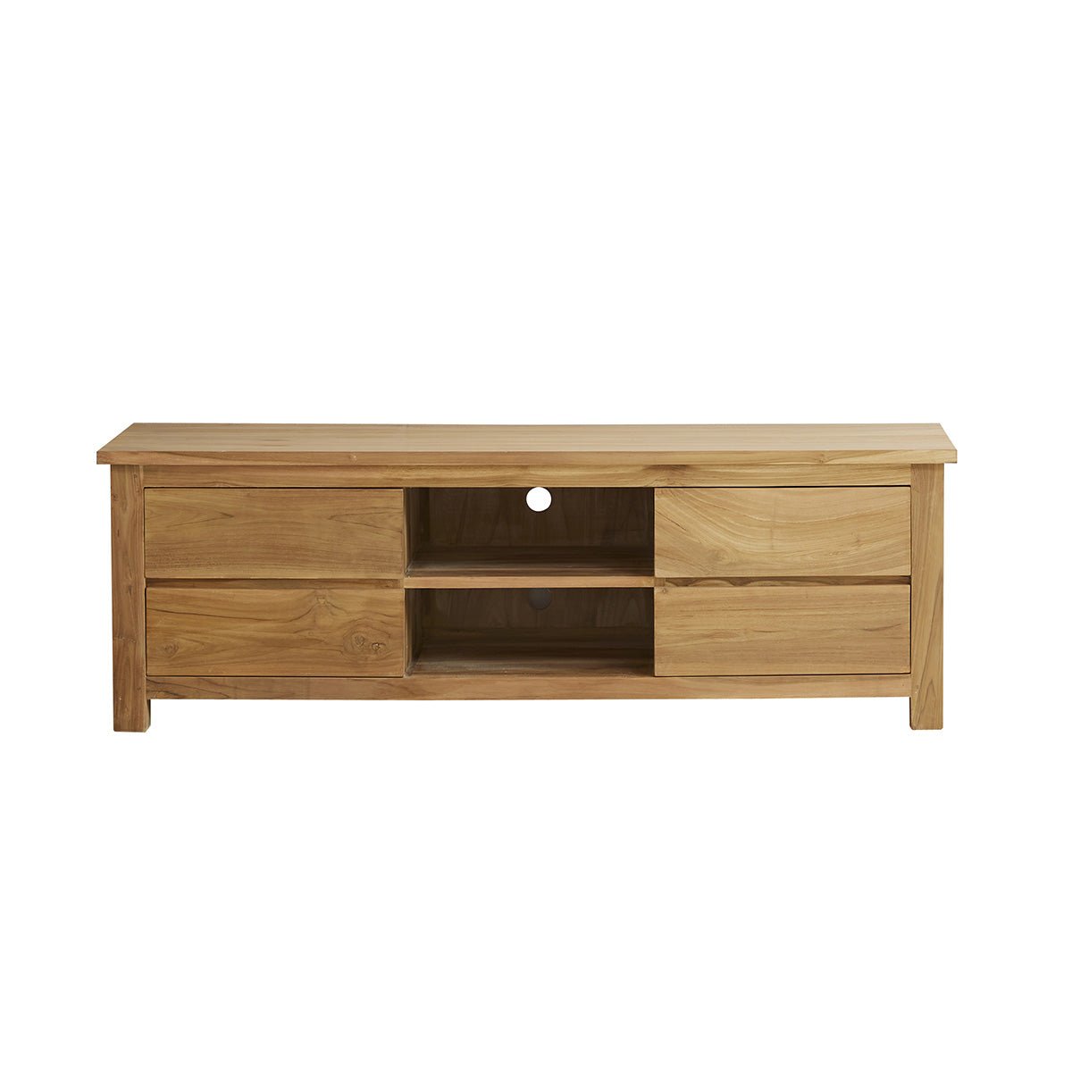 Meuble TV en bois de teck 150 cm 4 tiroirs  BOSTON naturel, BERAH GETAH