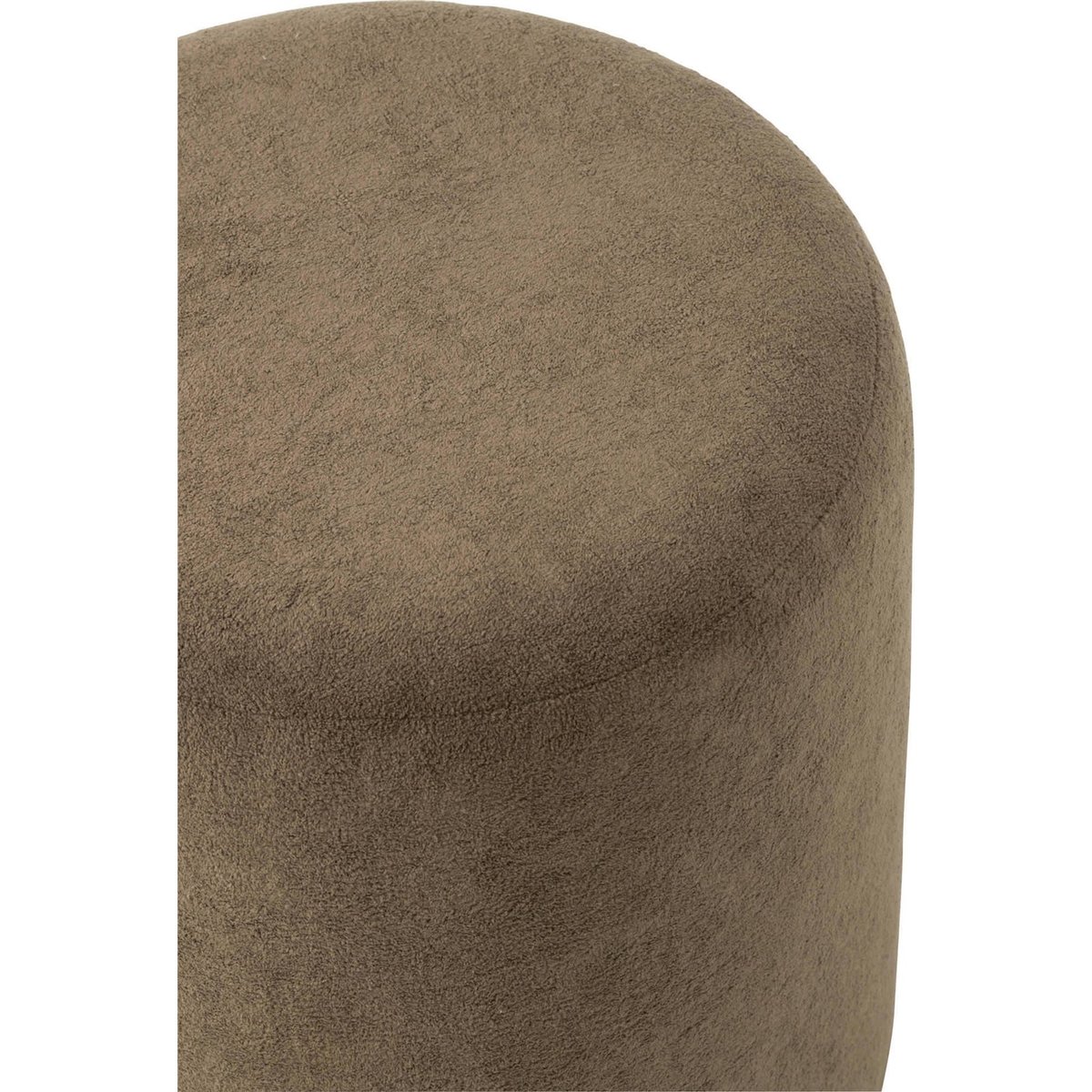 Pouf rond en tissu doux marron, RECOLLECTION