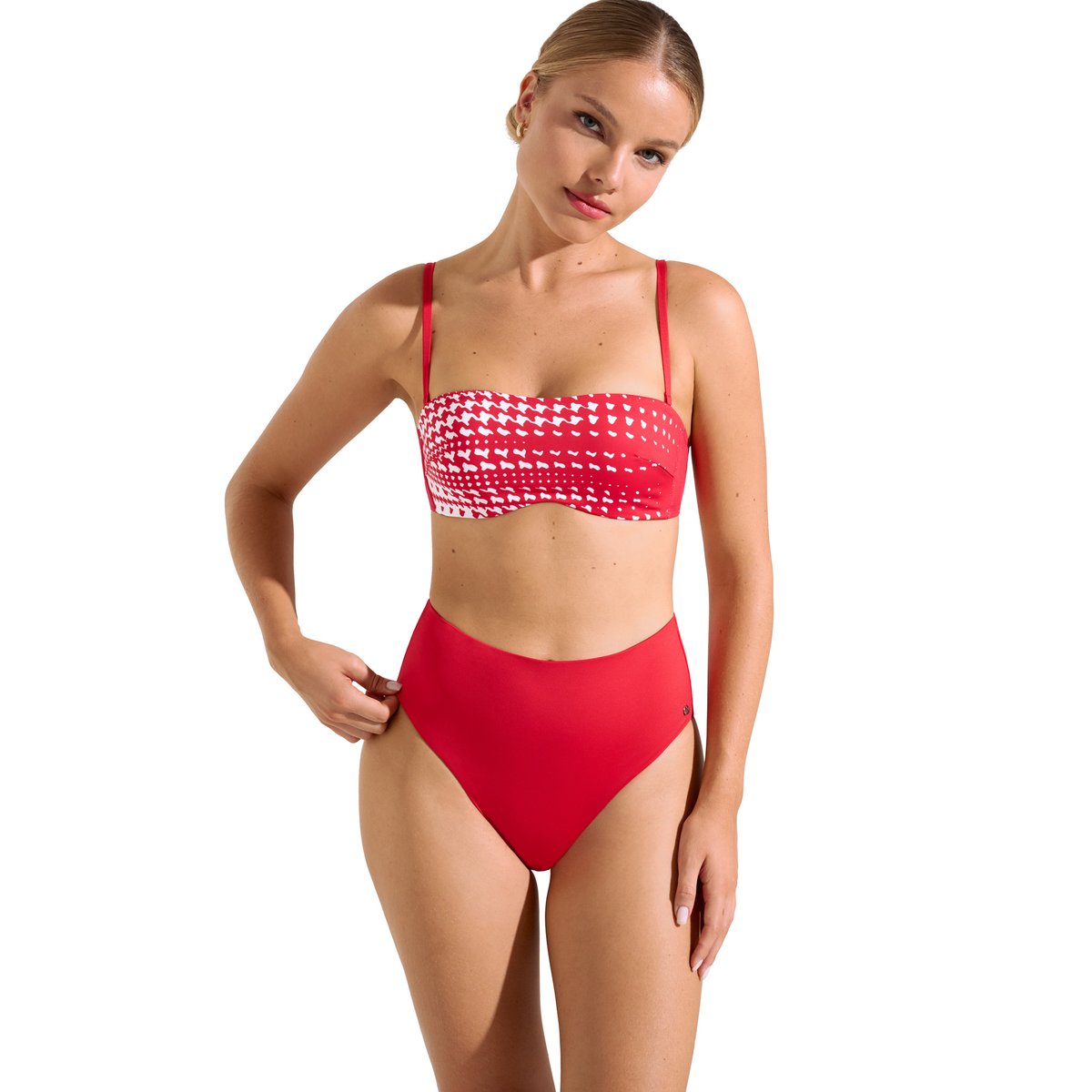 Haut maillot de bain bandeau préformé Quito rouge, LISCA