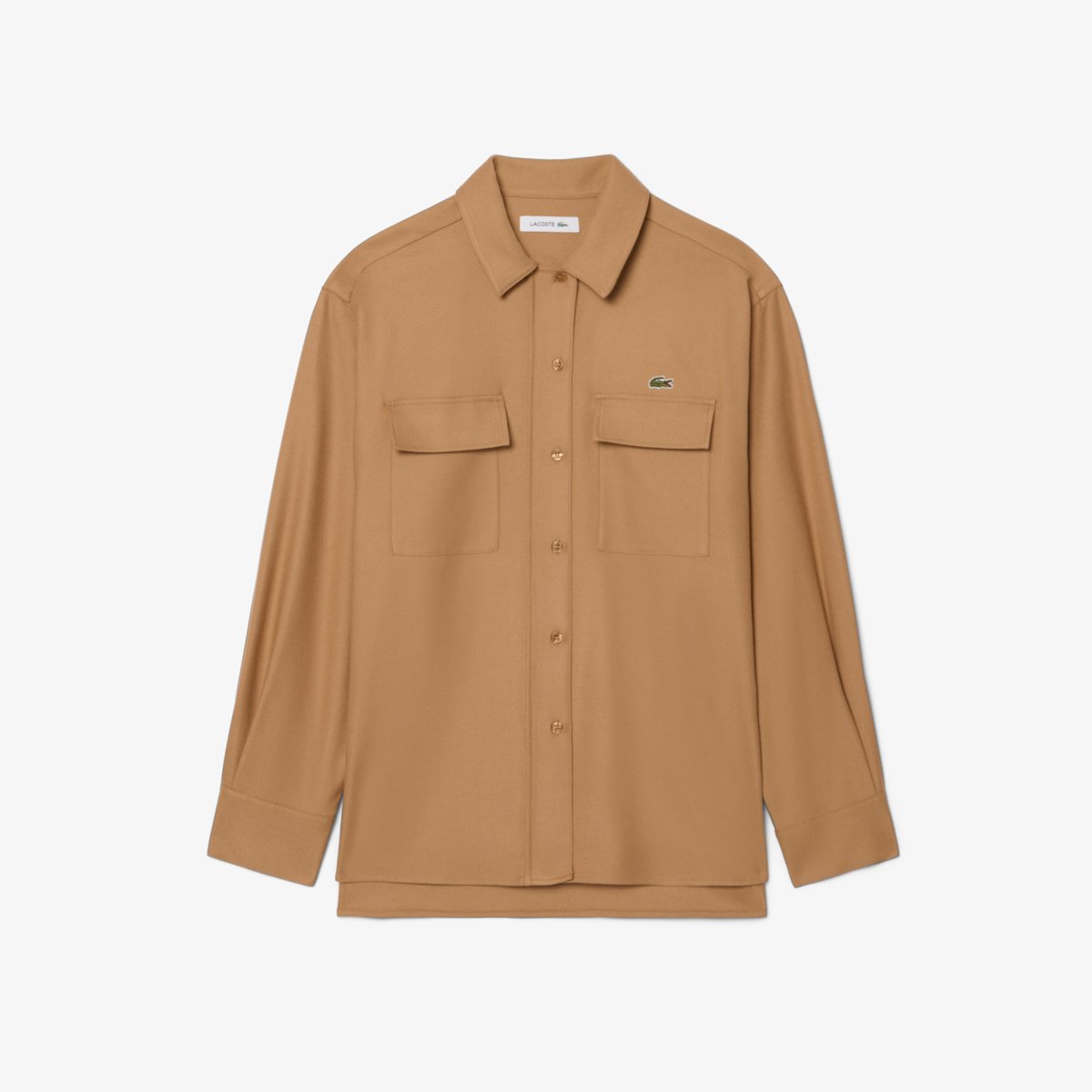 Chemise flanelle oversize marron-six, LACOSTE