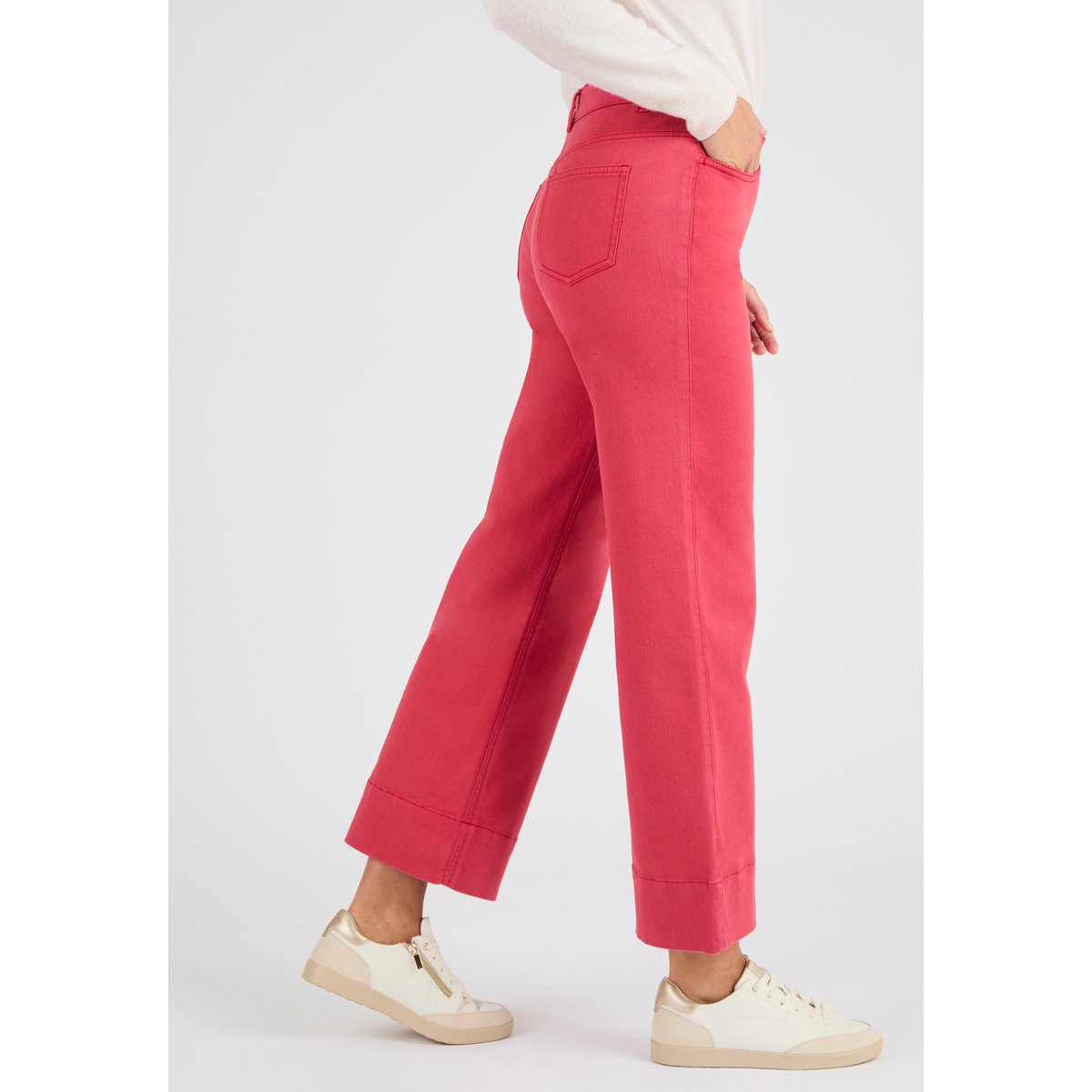 Pantalon 7/8ème large rouge, DAMART
