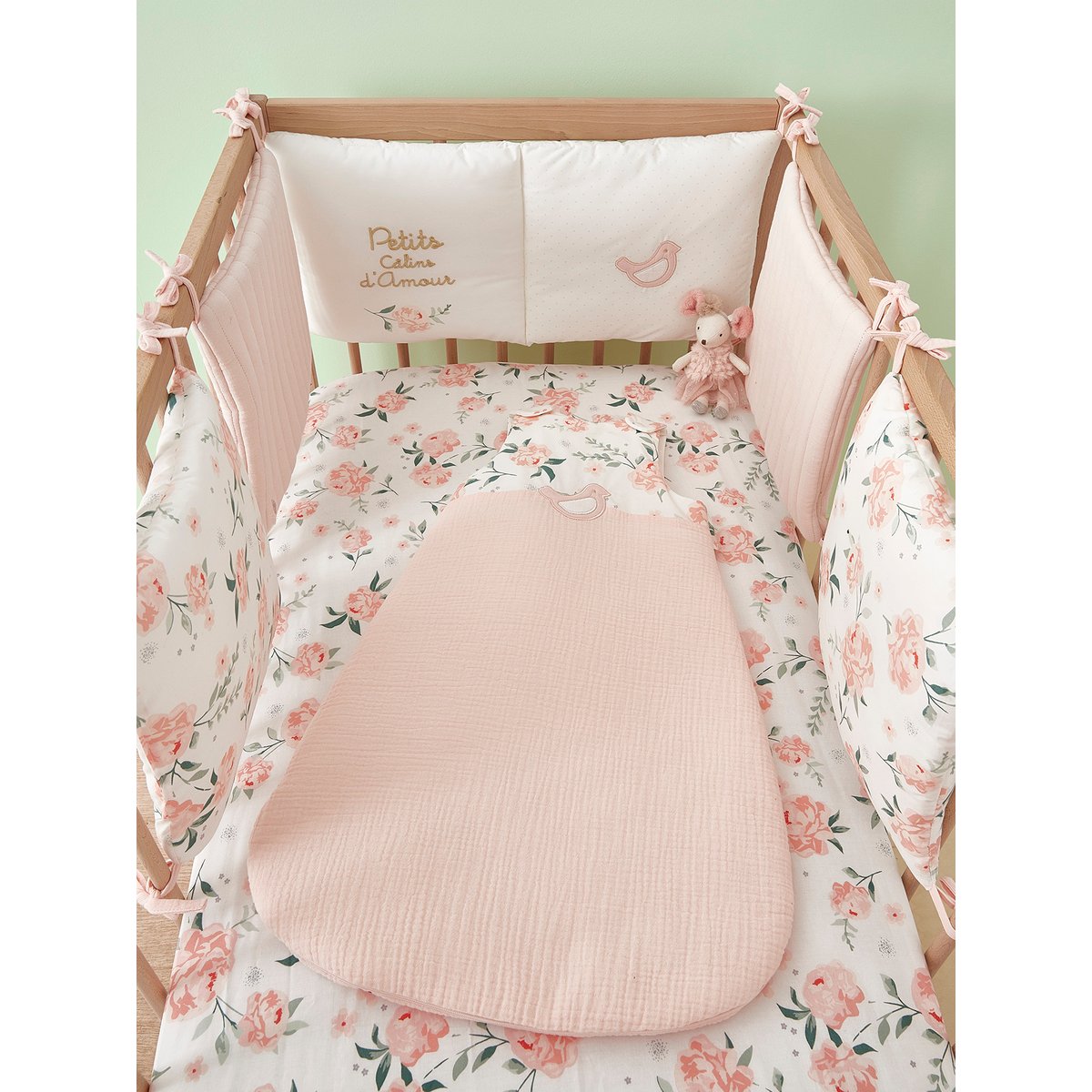 Gigoteuse sans manches en gaze de coton EAU DE ROSE Oeko-Tex® rose, VERTBAUDET