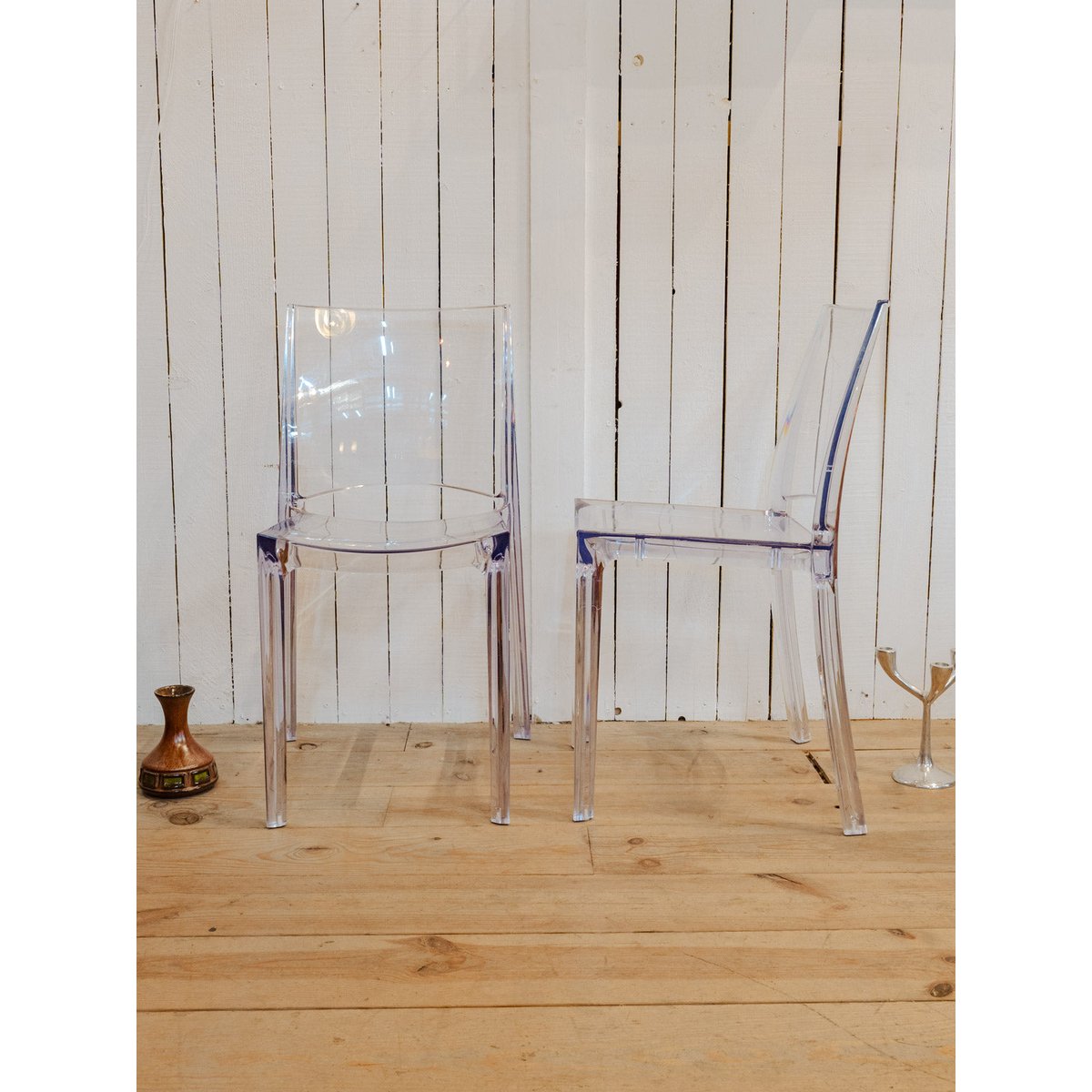 Paire de chaises transparentes Alma N°2148 - Bon état transparent, DEBONGOUT