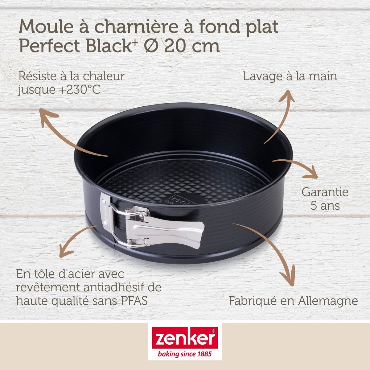 Moule à manqué à charnière 28 cm PERFECTBACK+ noir, ZENKER