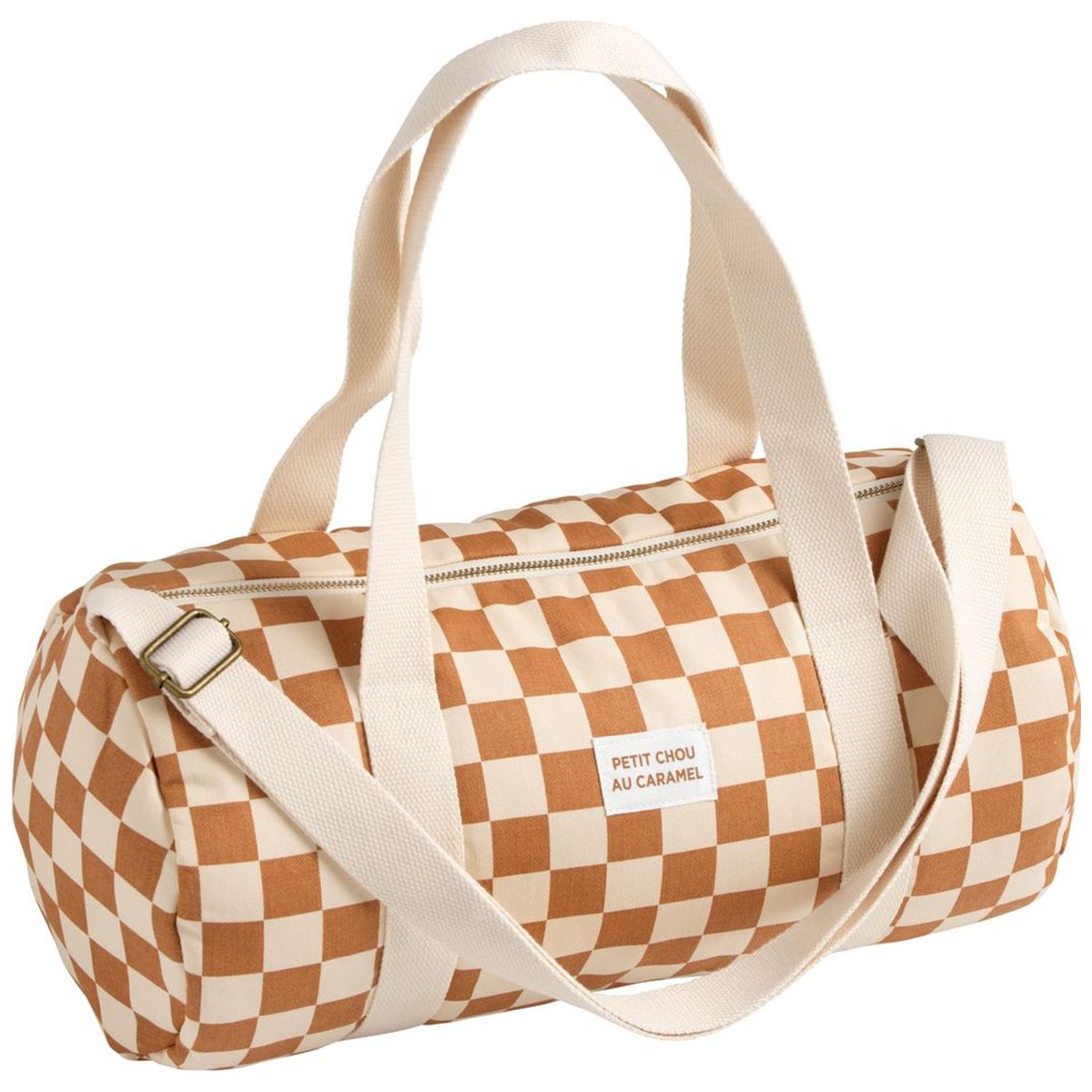 Sac week-end ecru, marron, SAUTHON
