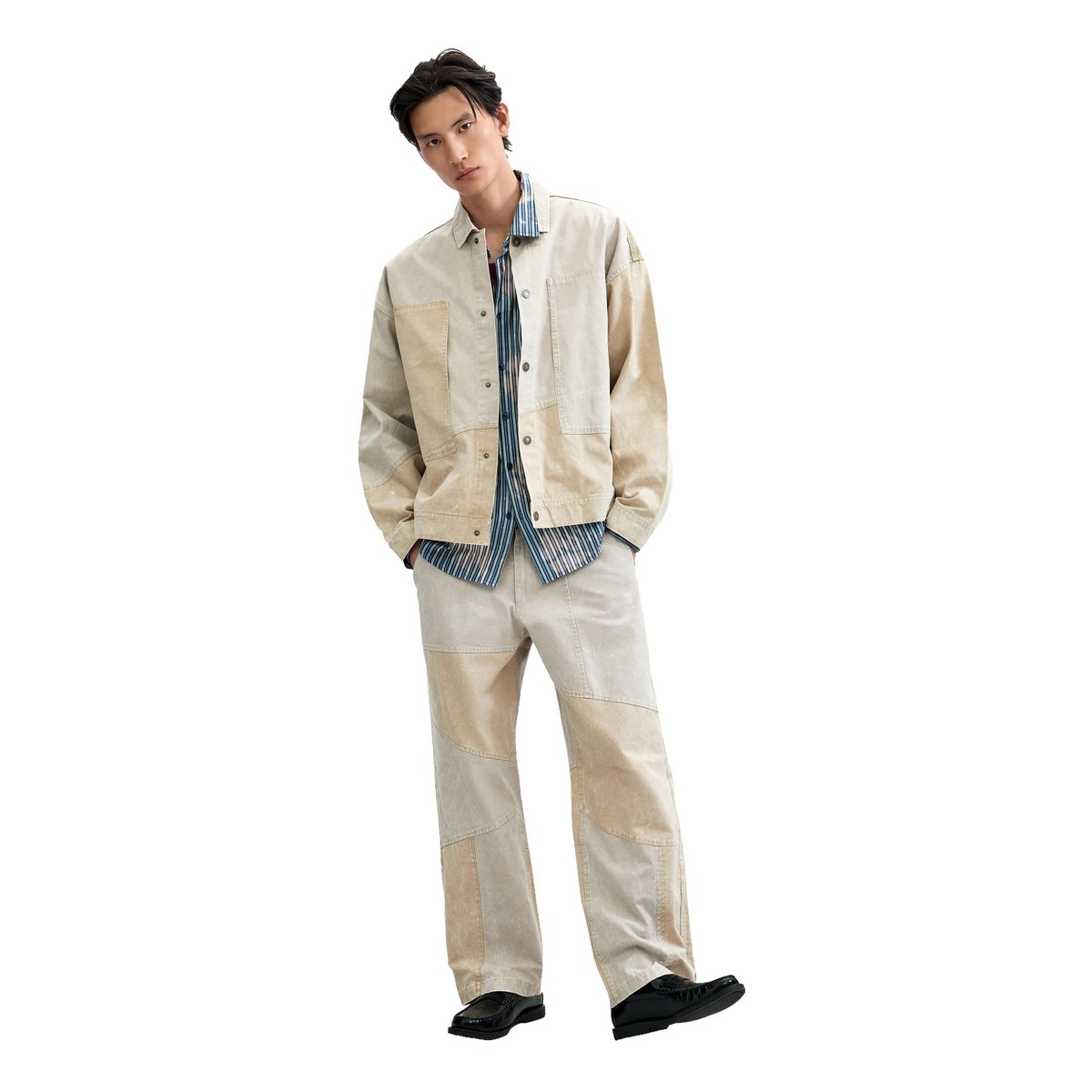 Veste patchwork dégradée beige, DESIGUAL