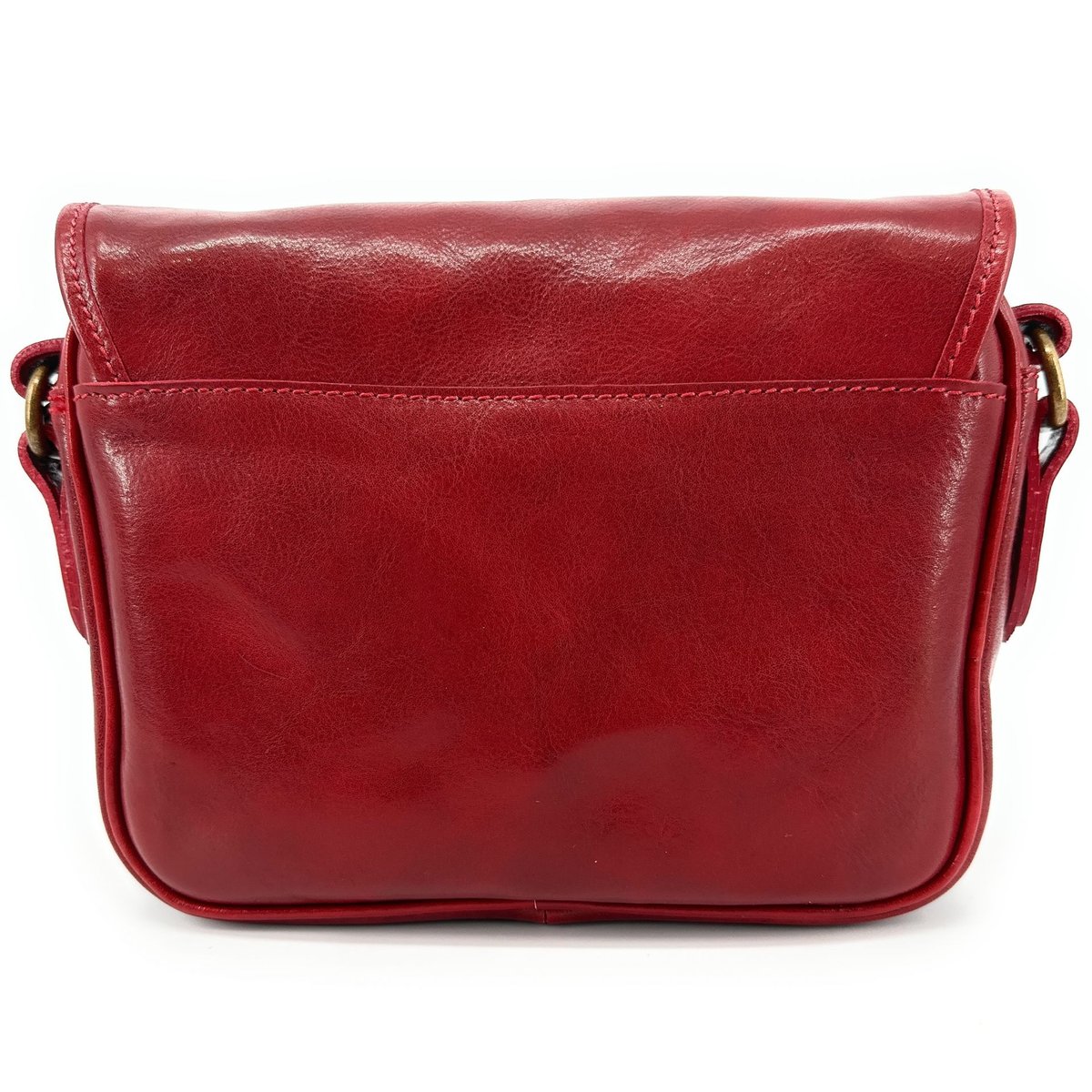 Sac Sacoche bandoulière en cuir italien lisse MARIE STUART rouge, OH MY BAG