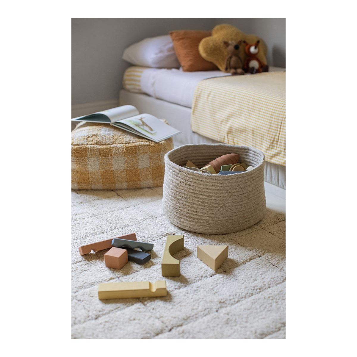 Tapis Rectangulaire en coton Mosaïque LITTLE CHEFS beige, LORENA CANALS