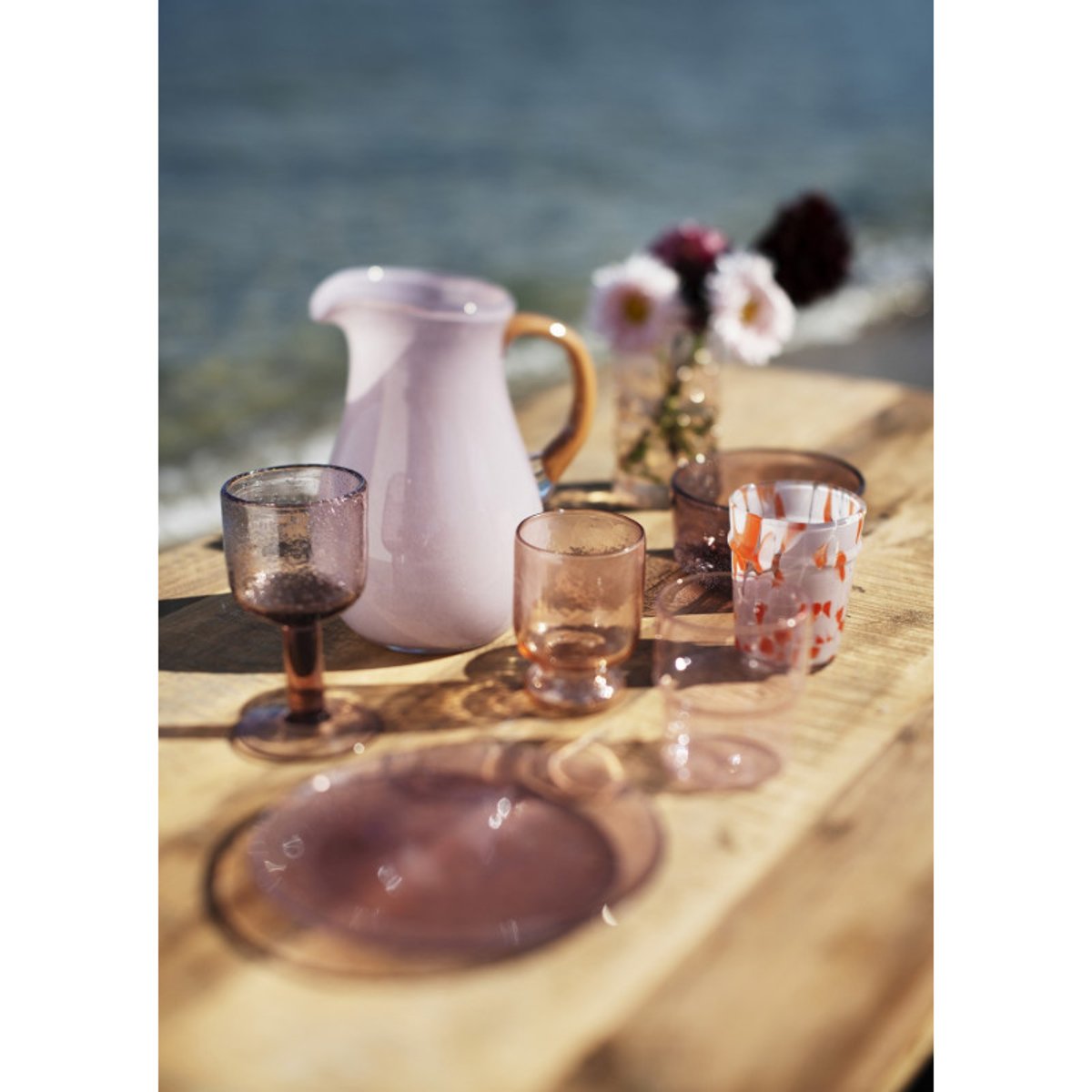 Verre à eau soufflé artisanal rose corail, MADAM STOLTZ