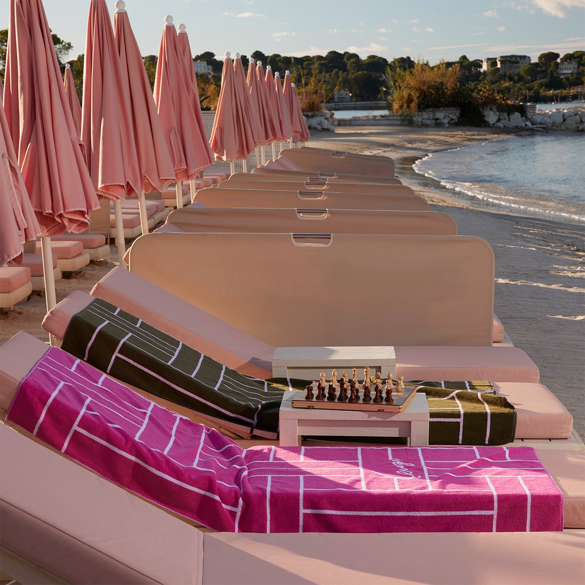Serviette de plage en coton, K TATAMI fuchsia, KENZO HOME