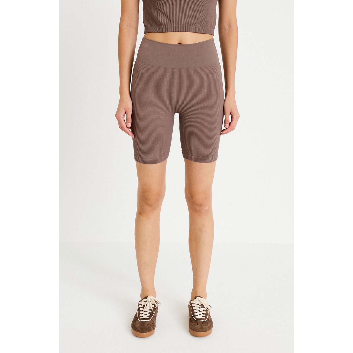 Short cycliste sans couture marron clair, CACHE CACHE