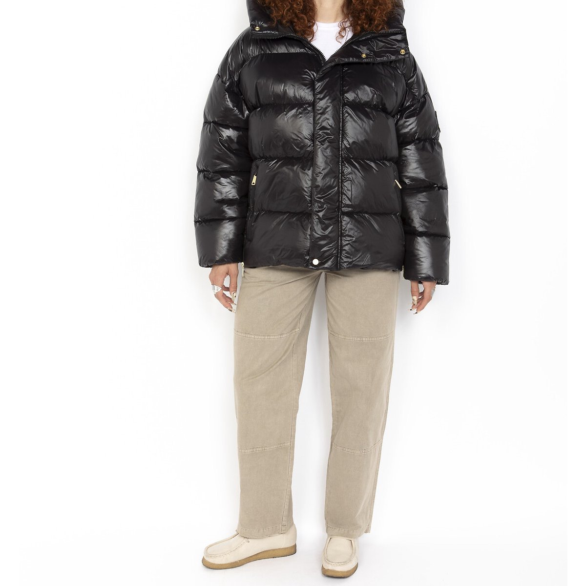Doudoune oversize zippée, SCHOTT noir, SCHOTT