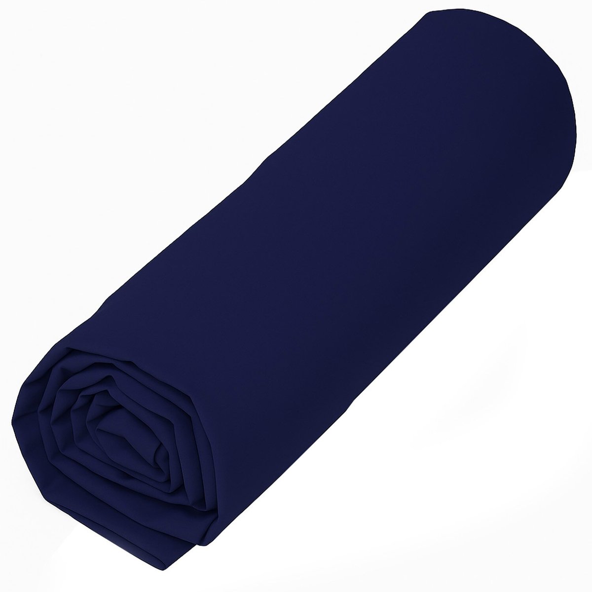 Drap housse en coton bonnet 30 cm uni, TERRA bleu marine, C DESIGN HOME TEXTILE