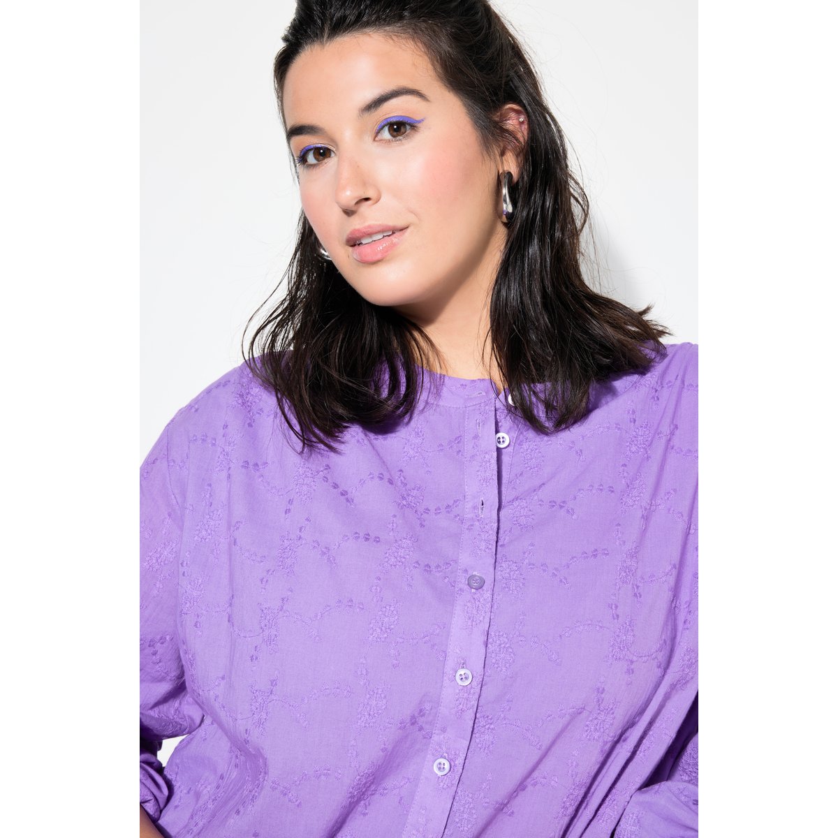Blouse oversize à manches longues ballon violet, STUDIO UNTOLD