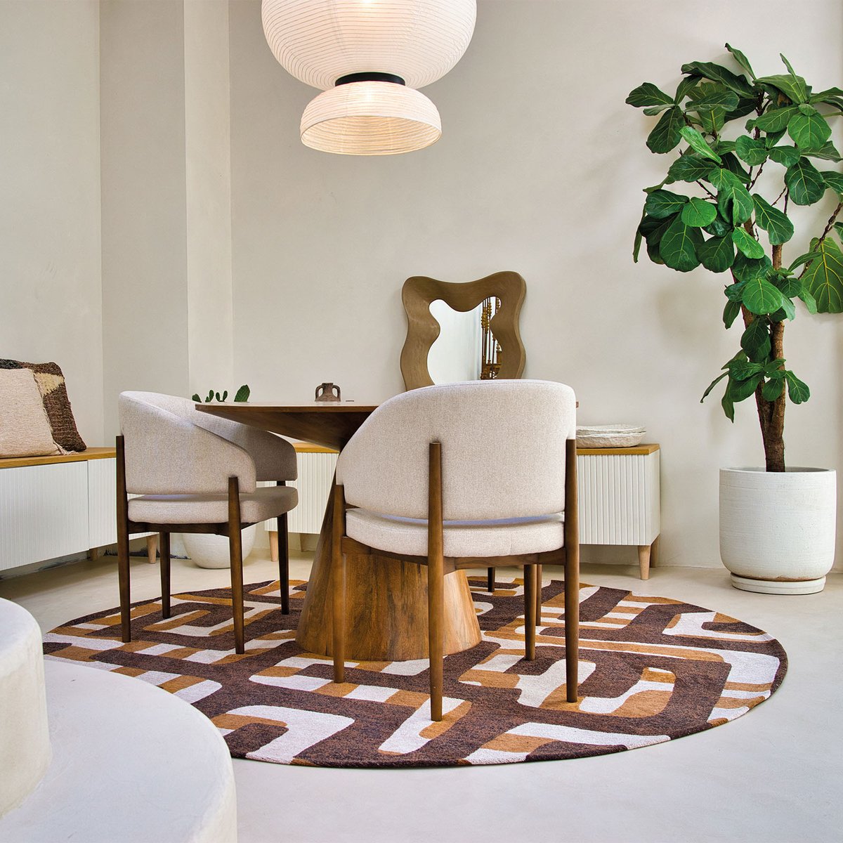 Tapis intérieur/extérieur tissé plat BUFFALO marron, NOVATREND