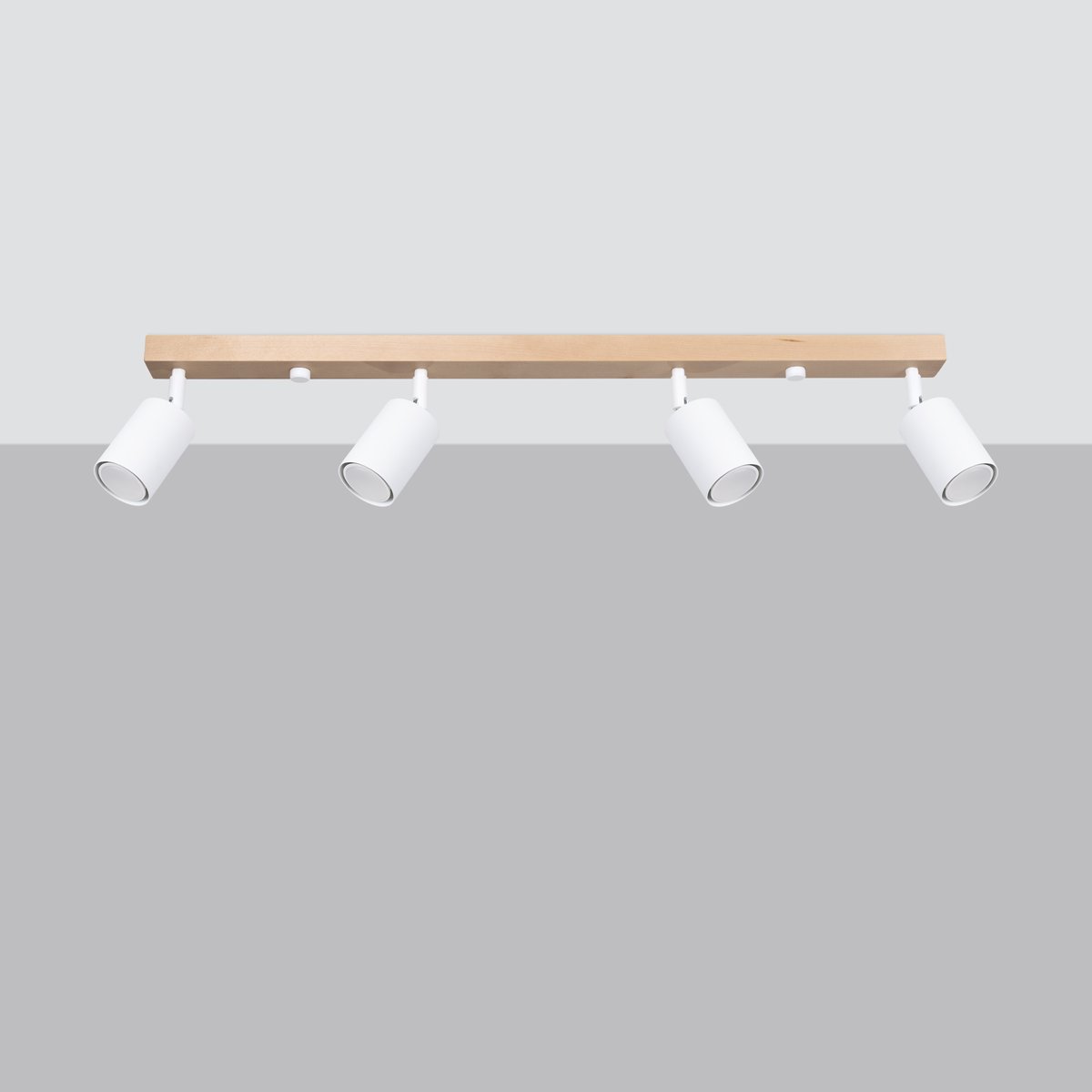 Plafonnier Acier Bois/Blanc GU10 4 Verdo marron, EDEN
