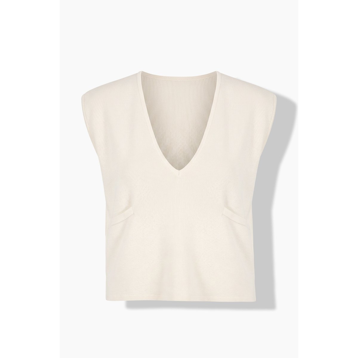 Pull sans manches, en coton bio blanc perle, ULLA POPKEN