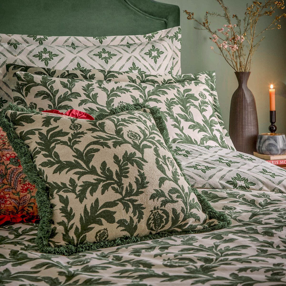 Hedera Duvet Cover and Pillowcase Set green, SEVENTY THREE