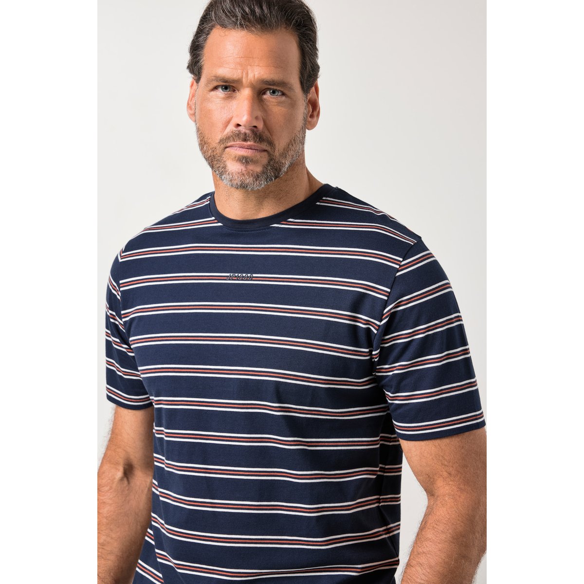 Pyjama deux pièces (T-shirt rayé + short) bleu marine, JP1880