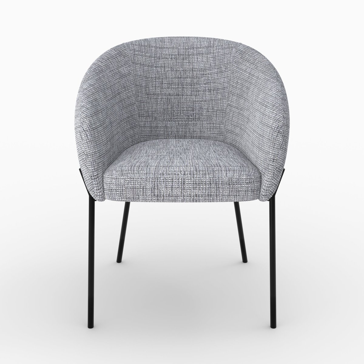 Chaise en tissu - ANDY gris chiné, MAISON PAVANE