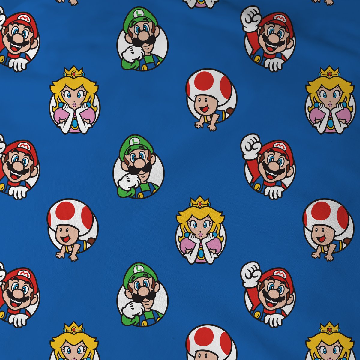 Parure de lit imprimée 100% coton, FRIENDS bleu, SUPER MARIO